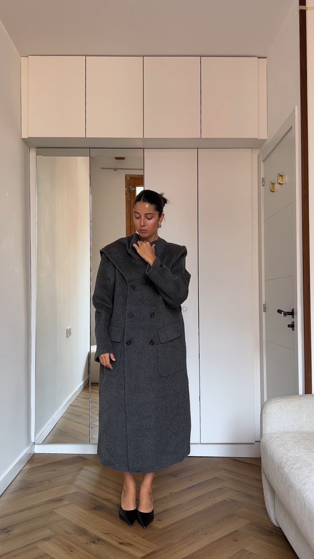 SELFWHO Double-faced Wool Mid-Length Coat