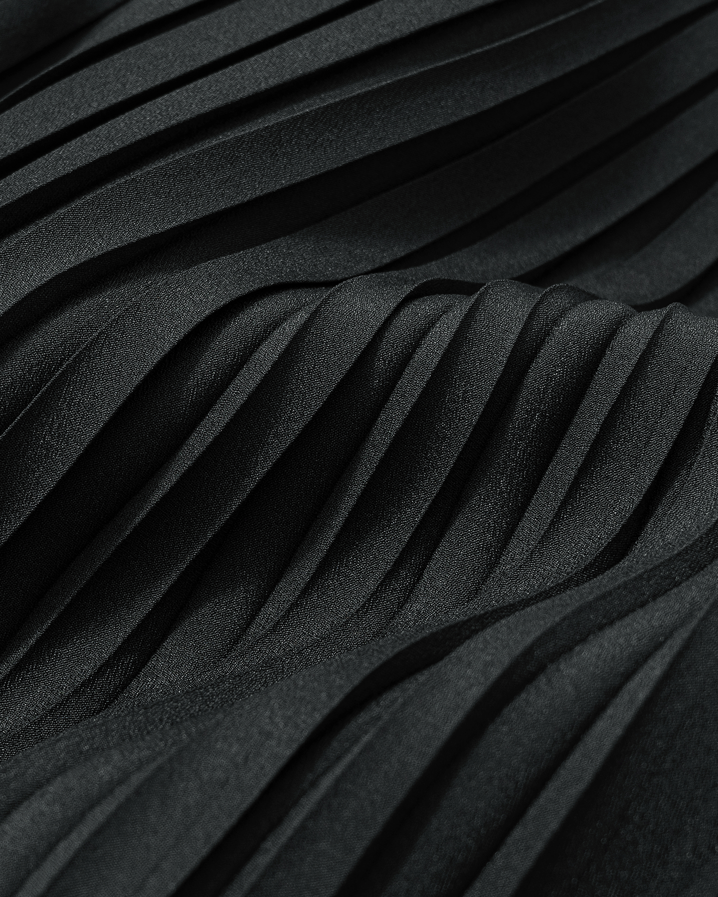 Asymmetric Pleated Fishtail Midi Skirt