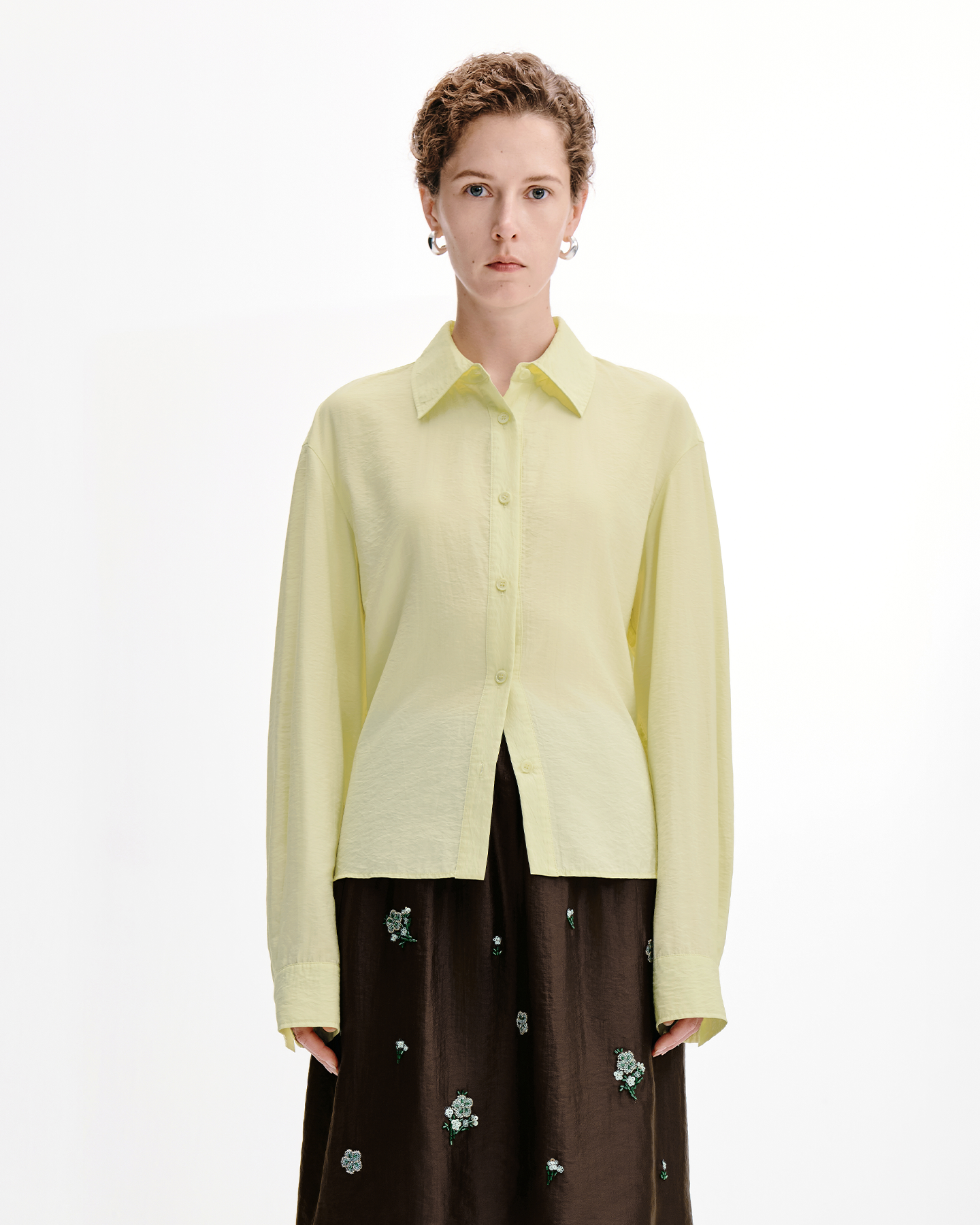 Back-Pleat Shirt – Silk-Modal Blend