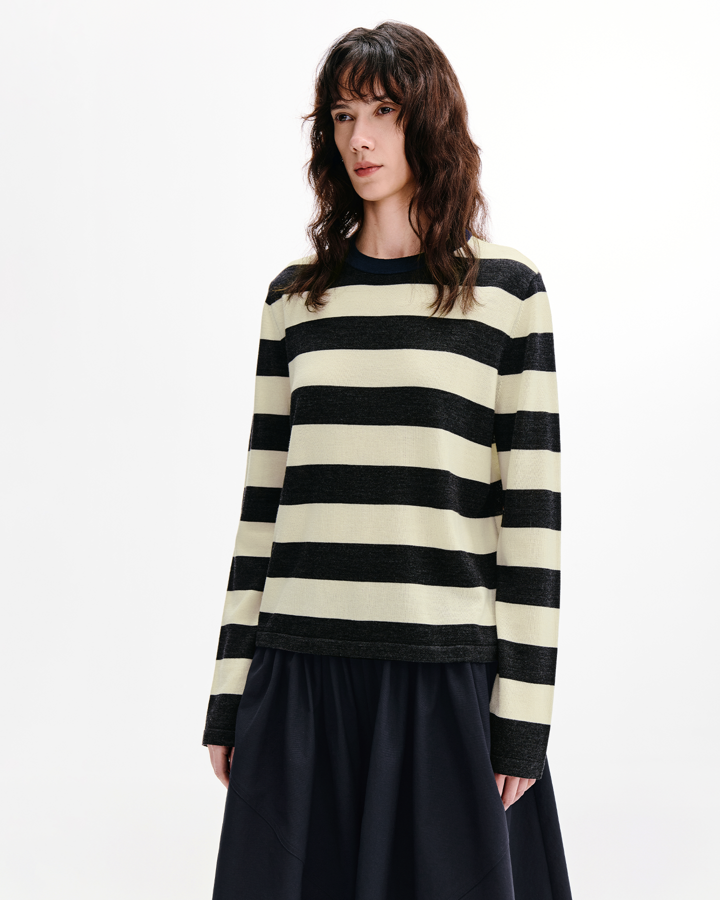 Stripe Knit Tee – Wool Blend