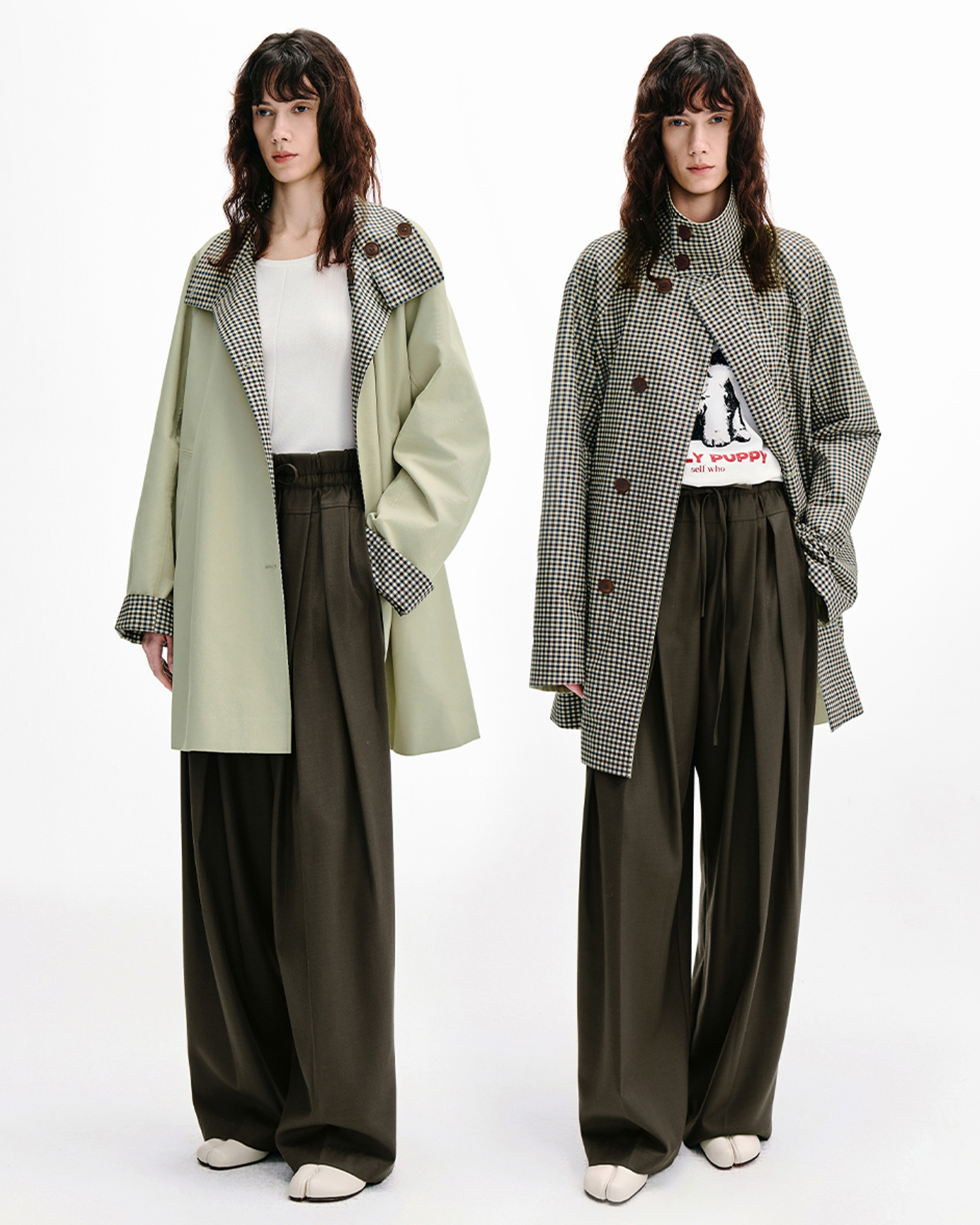 Reversible Check Trench Coat