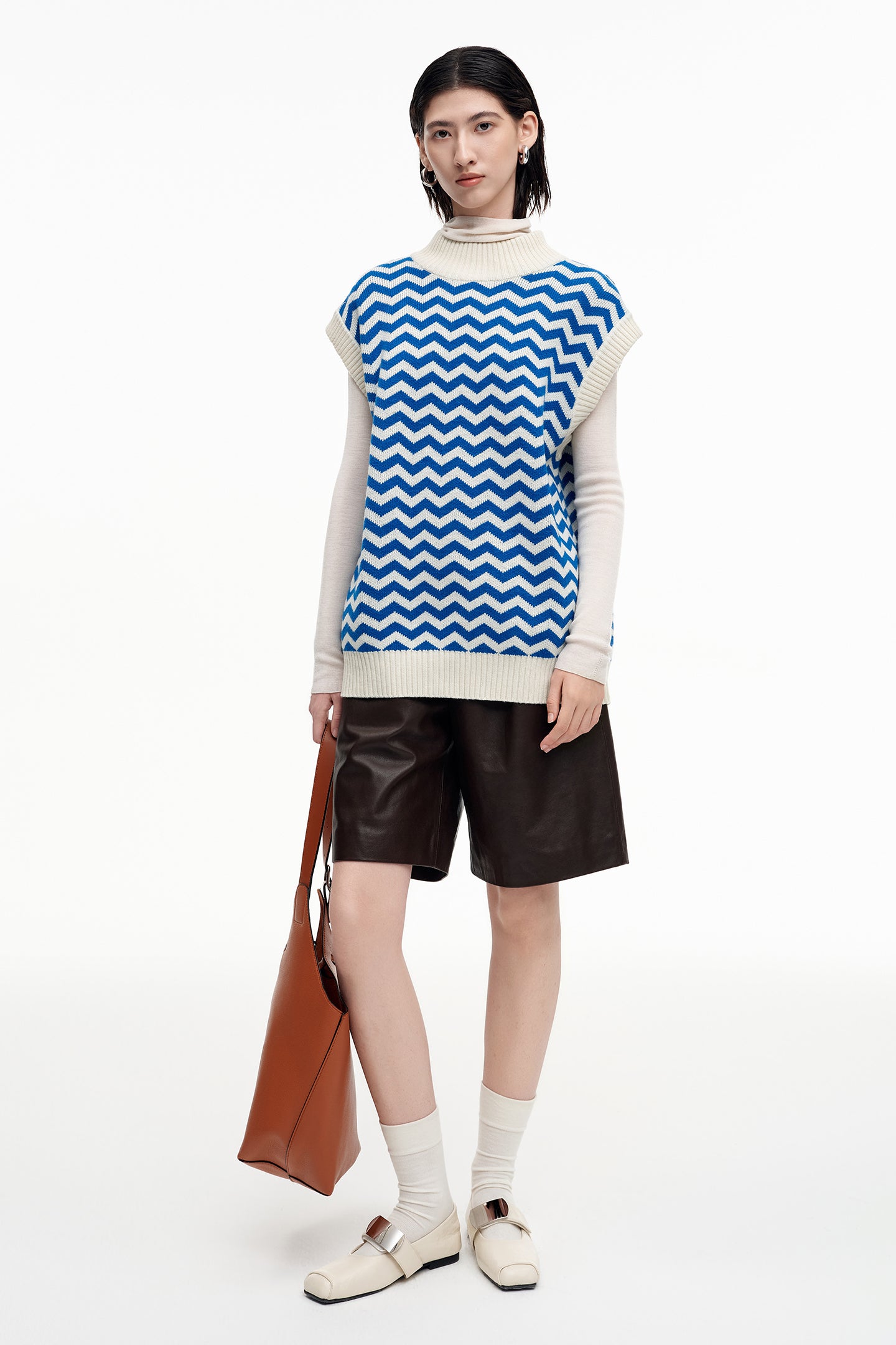 SELFWHO Wool And Cashmere Blend Contrasting Wool Vest