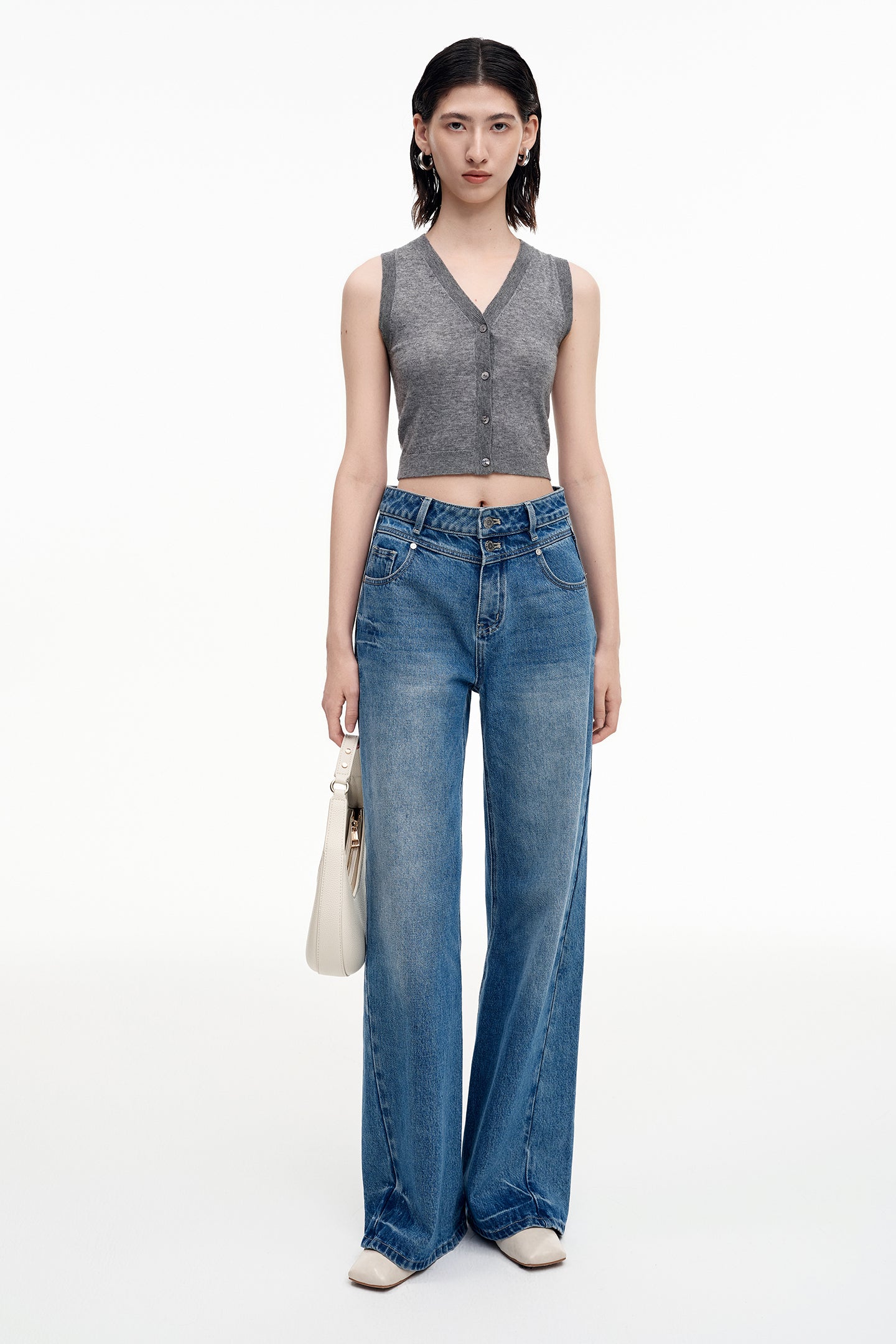 SELFWHO Sheep Wool Detachable Two-Piece Sweater Vest