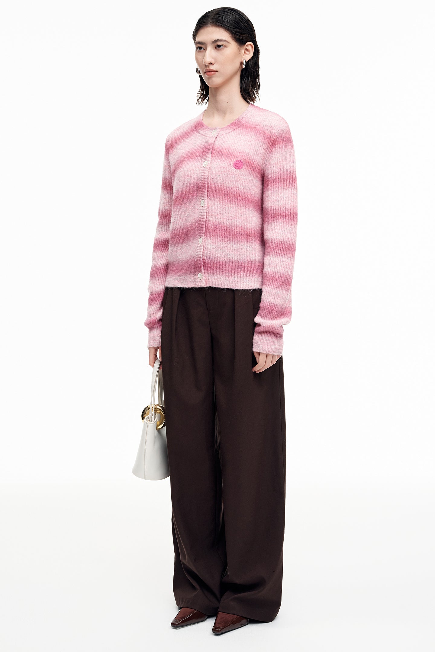 SELFWHO Alpaca blend gradient knitted cardigan