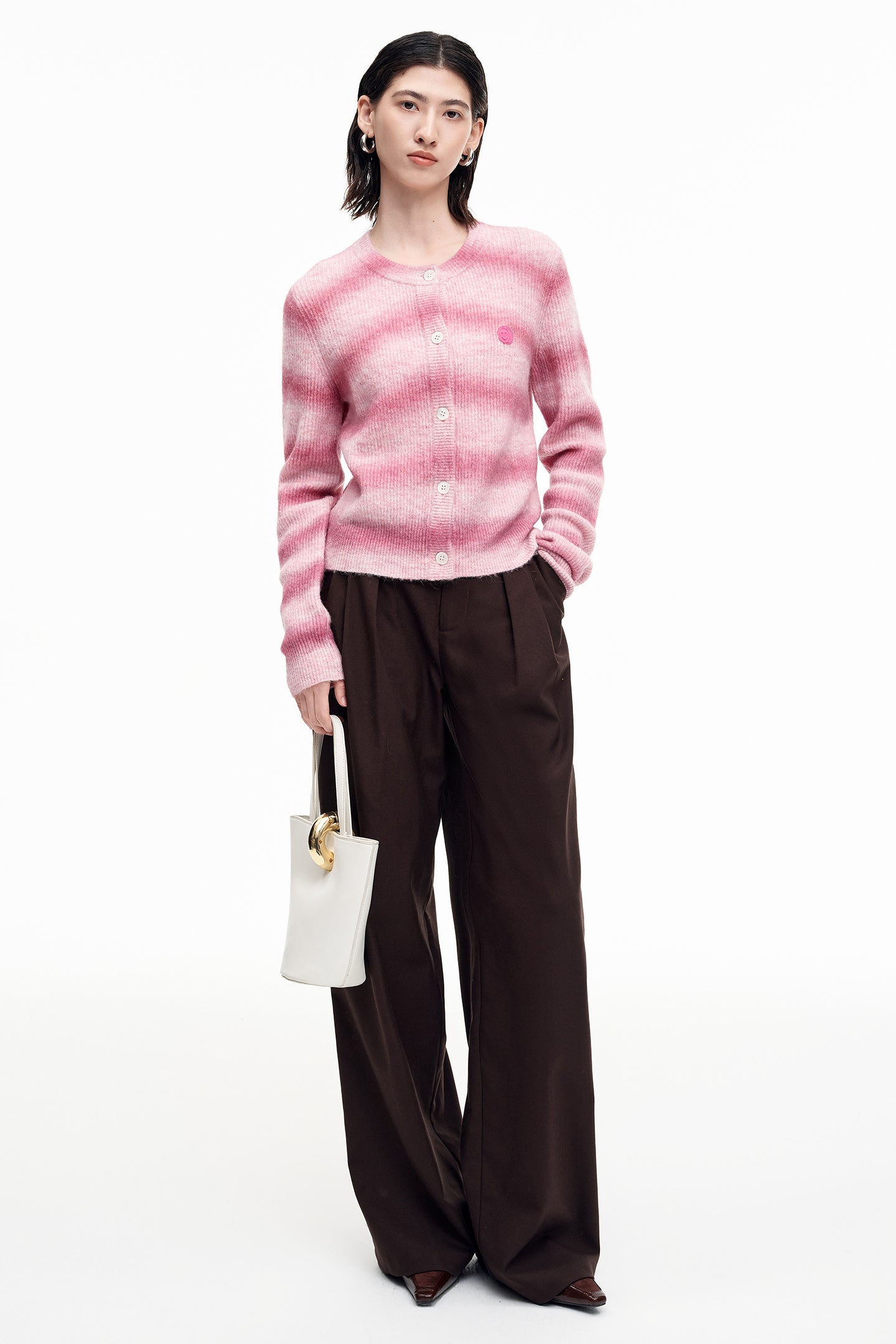 SELFWHO Alpaca blend gradient knitted cardigan