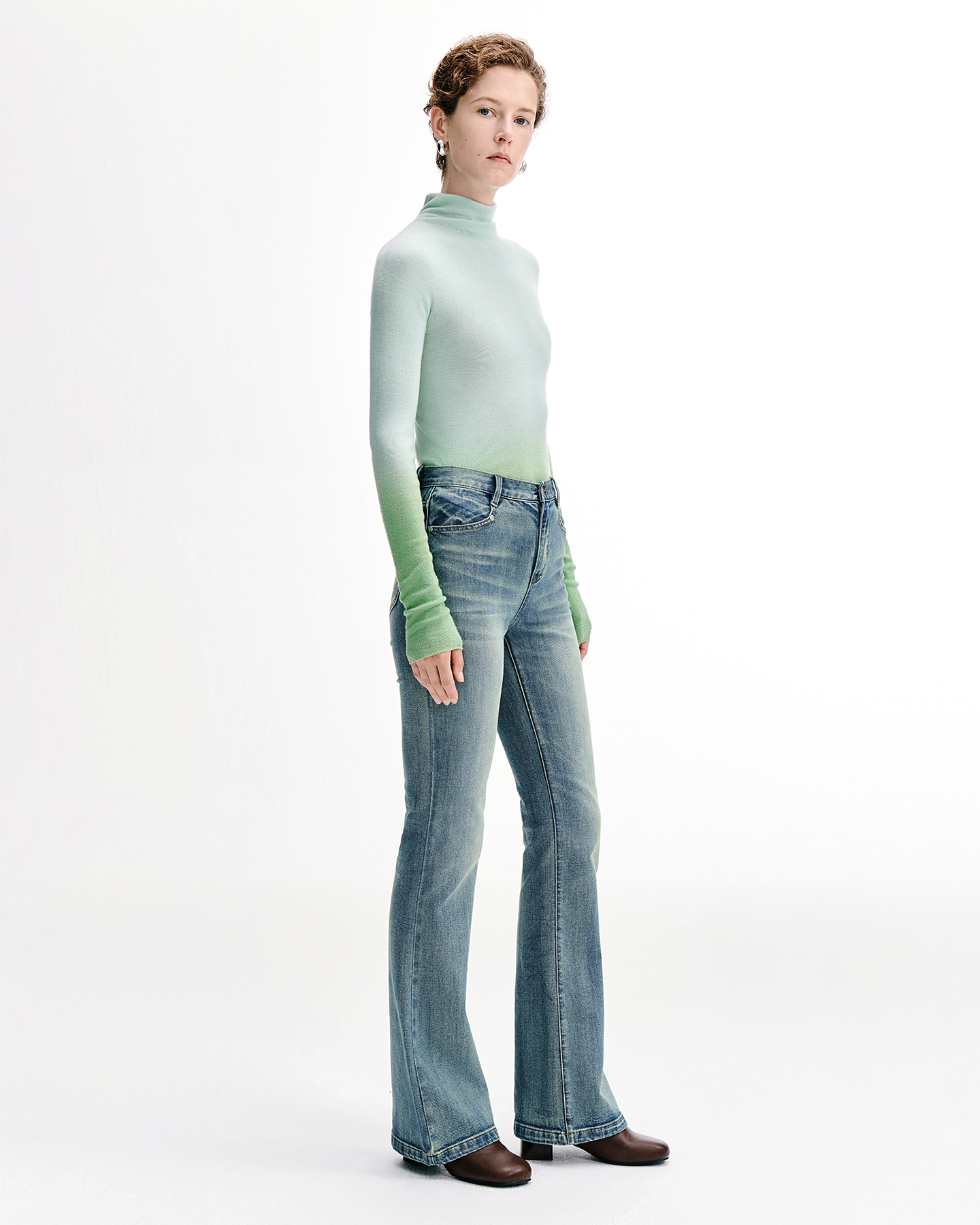 Vintage Wash Flare Jeans