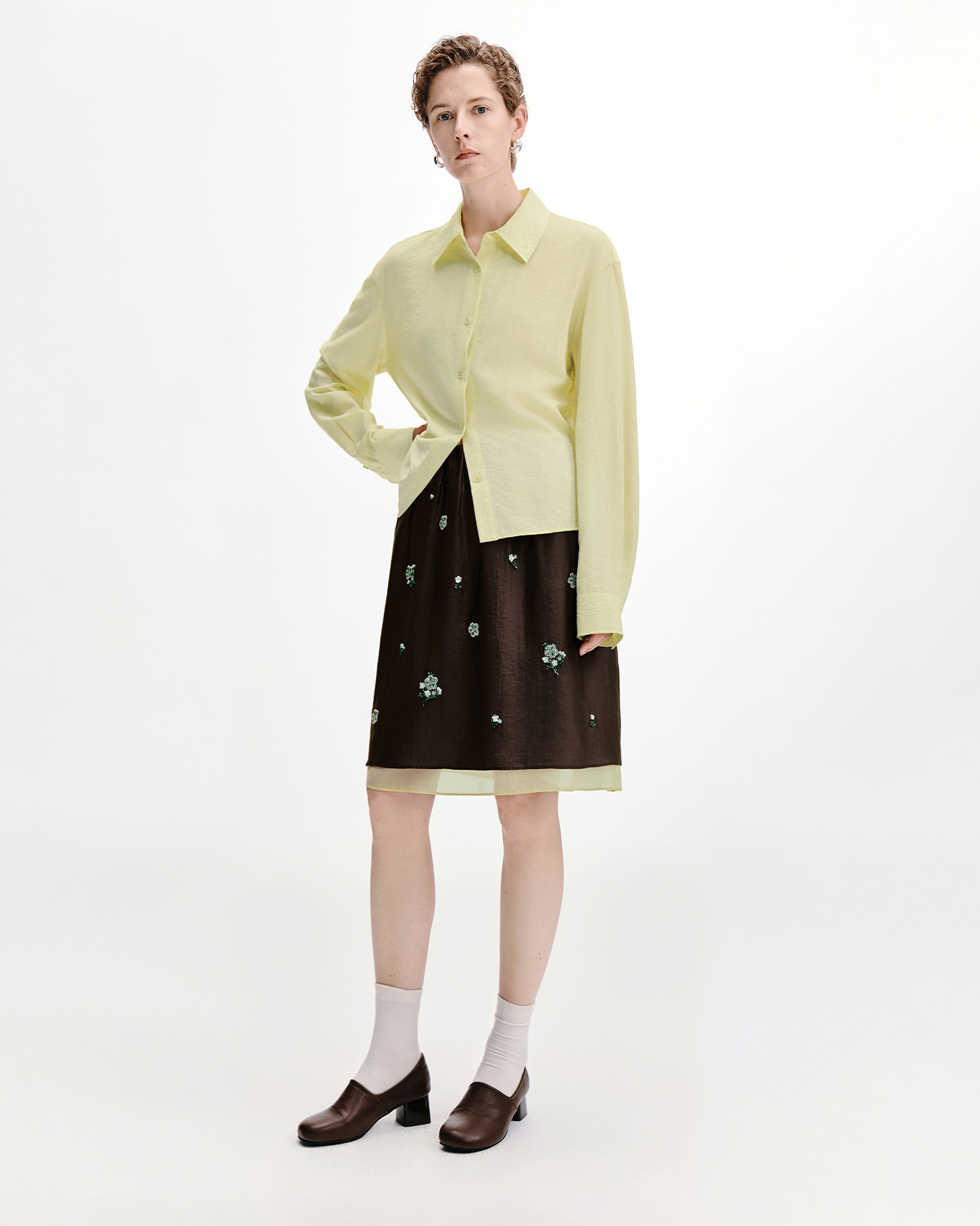 Back-Pleat Shirt – Silk-Modal Blend
