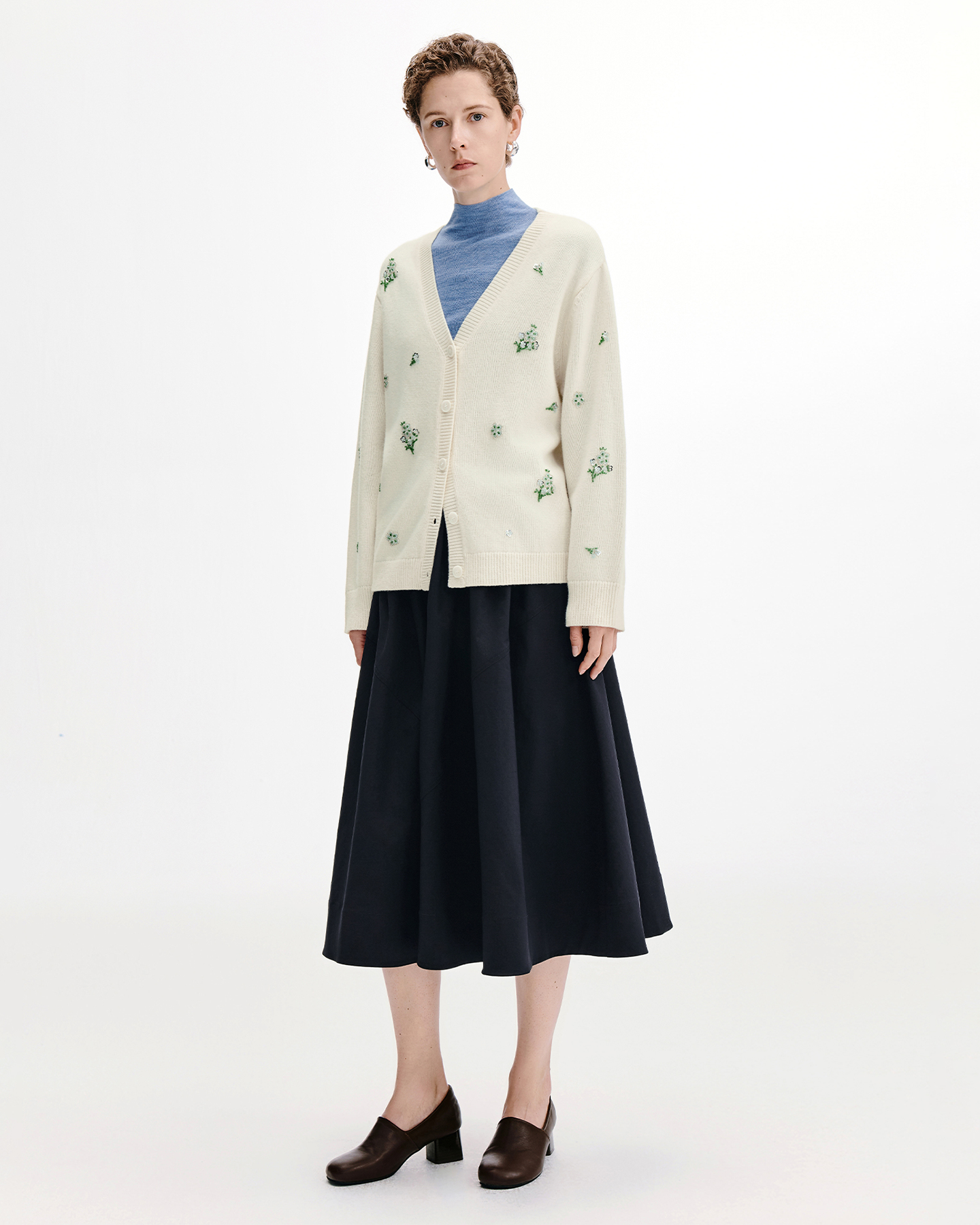 Cargo Flared A-Line Silhouette Midi Skirt