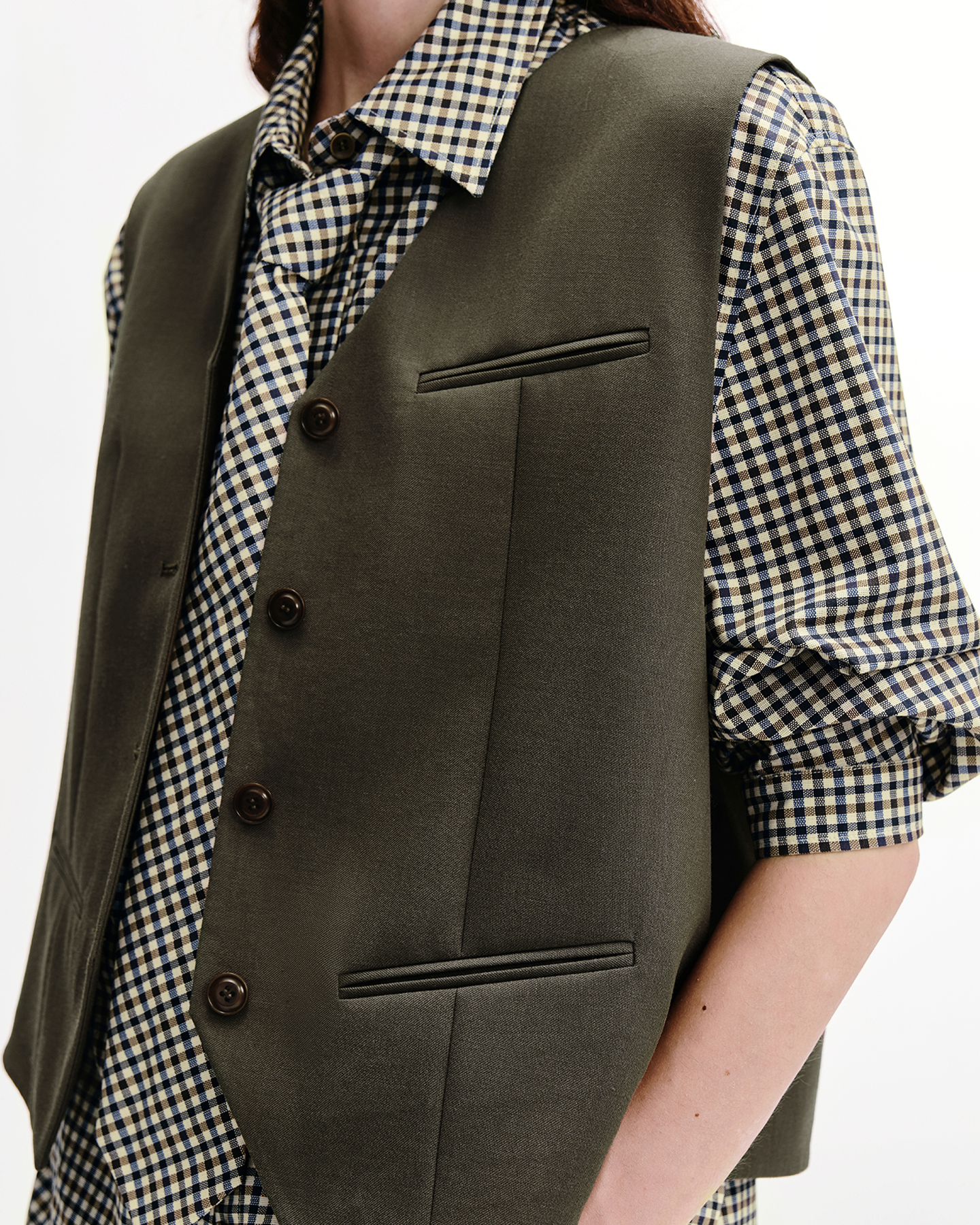 Relaxed Twill Vest – Wool Blend