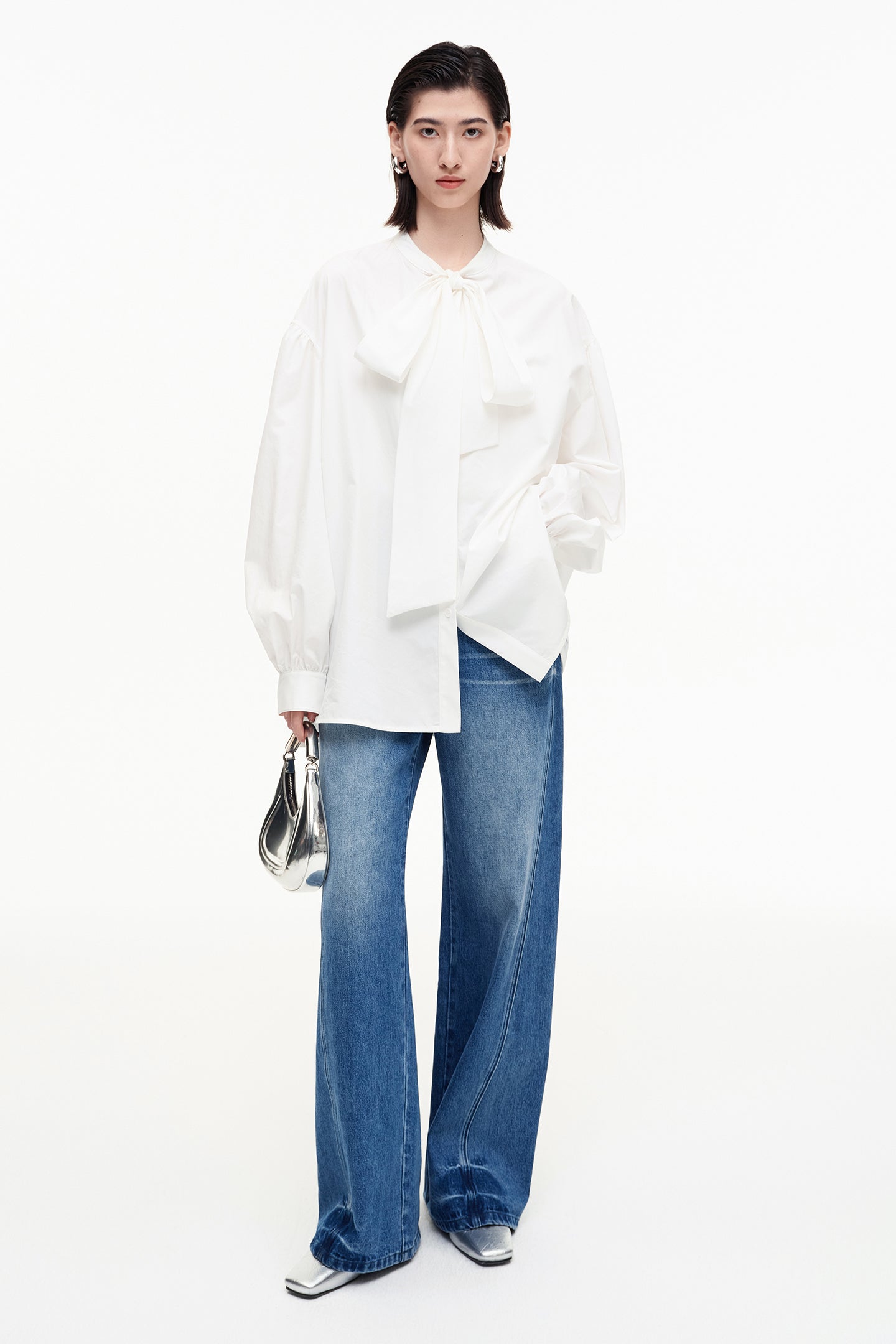 SELFWHO Tencel Cotton Blend French Collar Shirt
