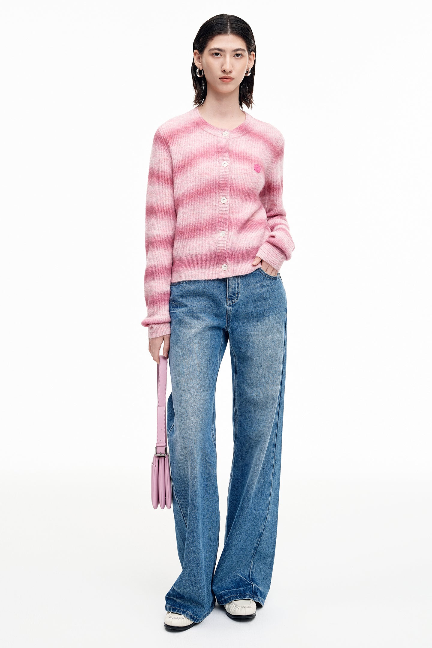 SELFWHO Alpaca blend gradient knitted cardigan