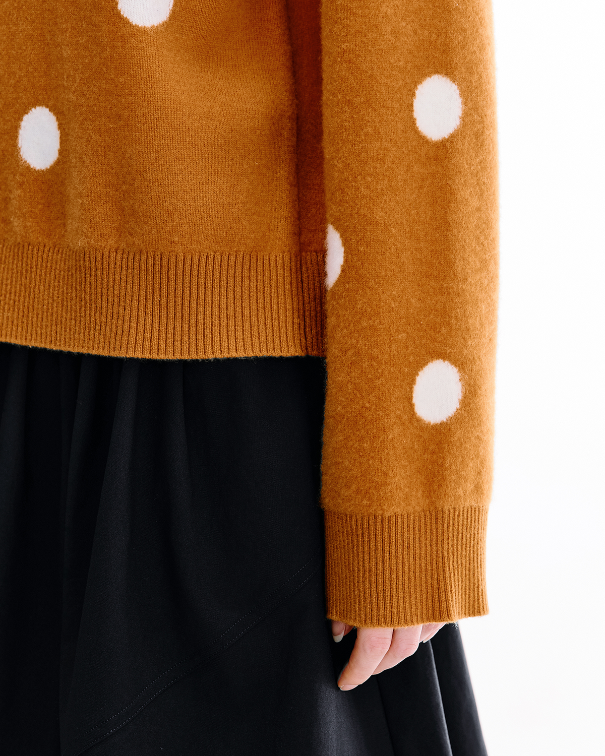 Merino-Blend Polka-Dot Pullover