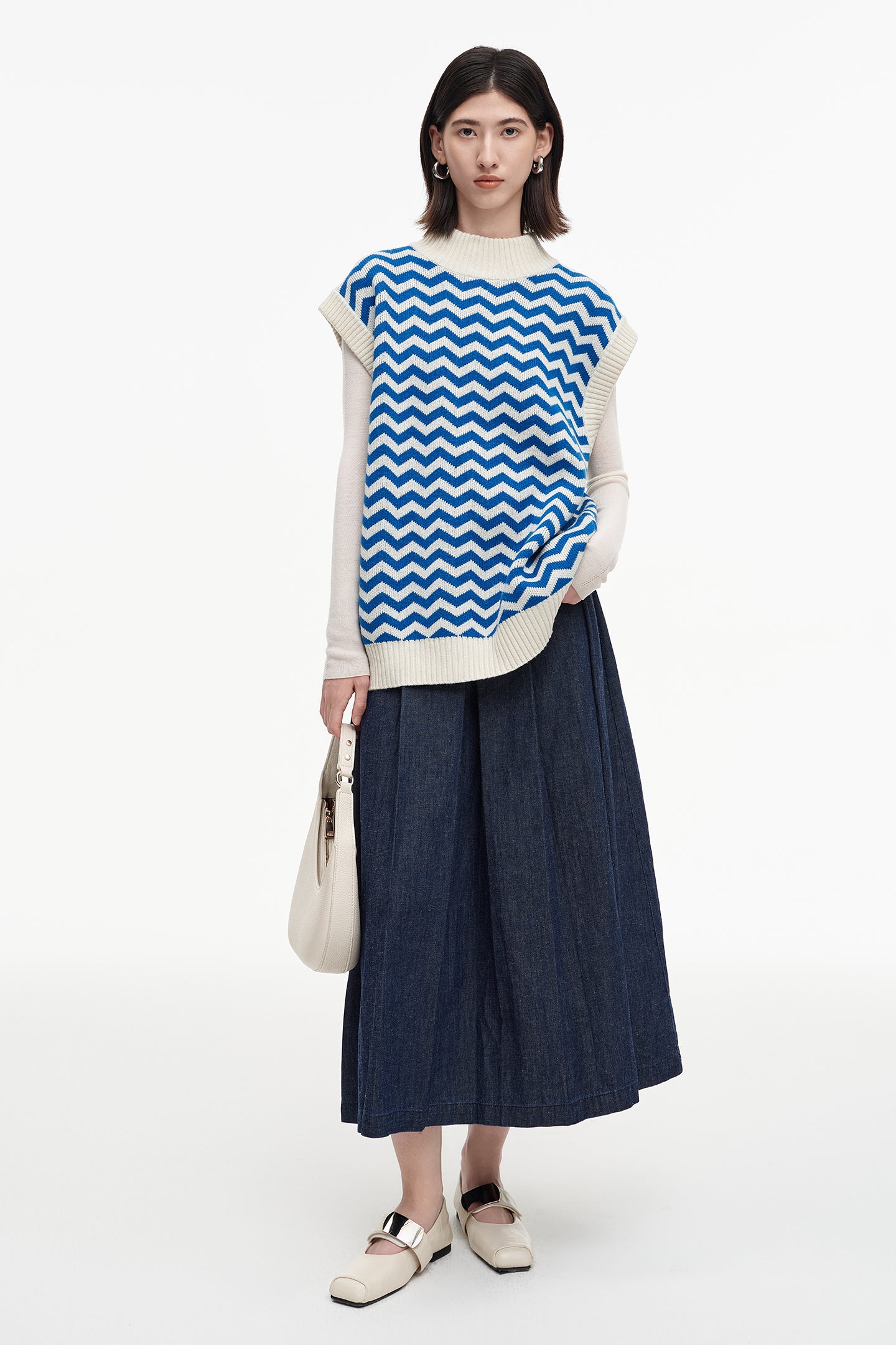SELFWHO Wool And Cashmere Blend Contrasting Wool Vest