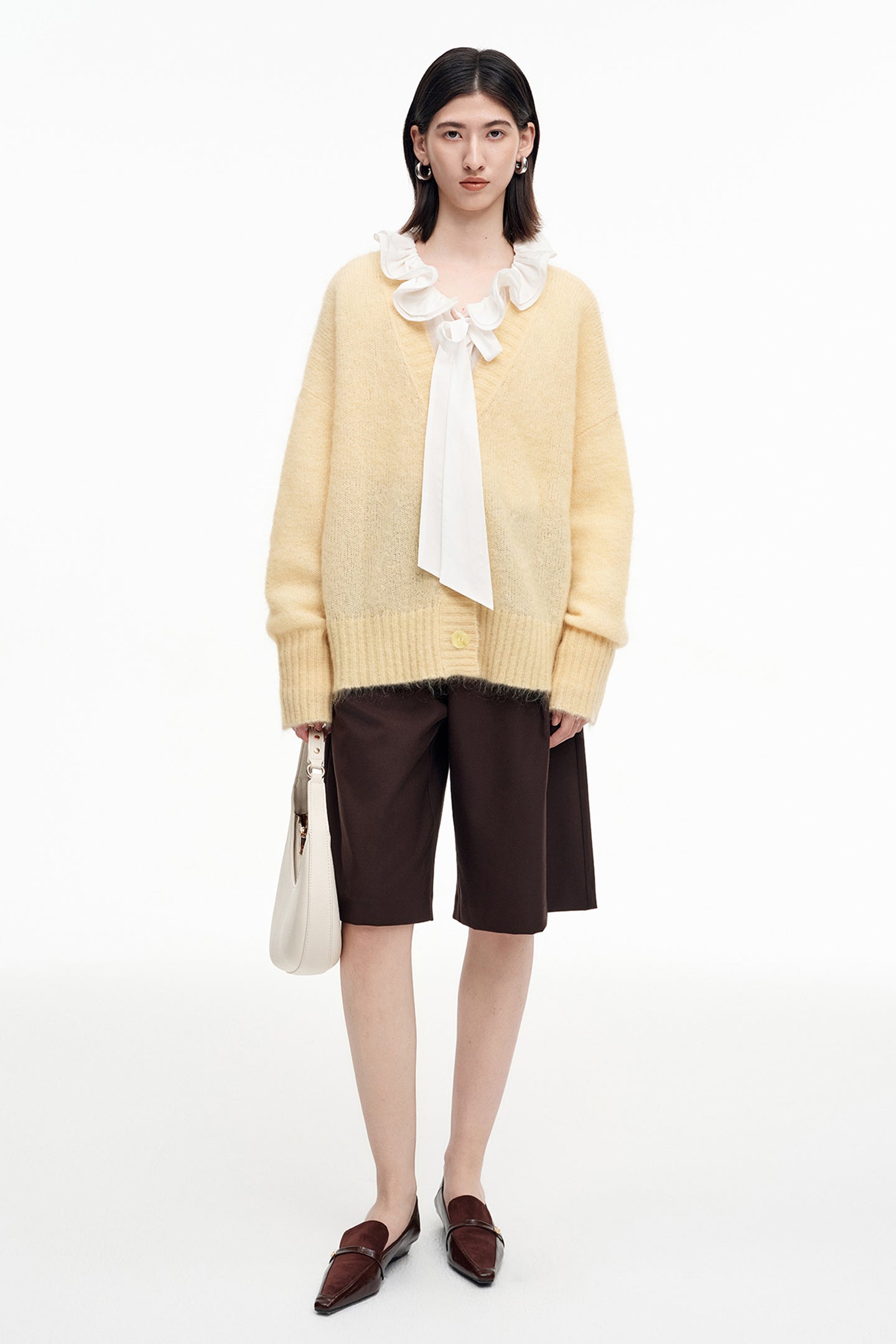 SELFWHO Mohair And Wool Blend V-neck Knitted Cardigan