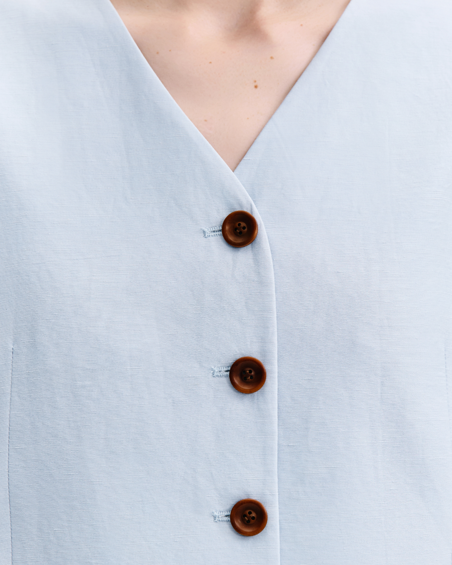 Linen-Blend Vest & Straight Skirt Two-Piece Set