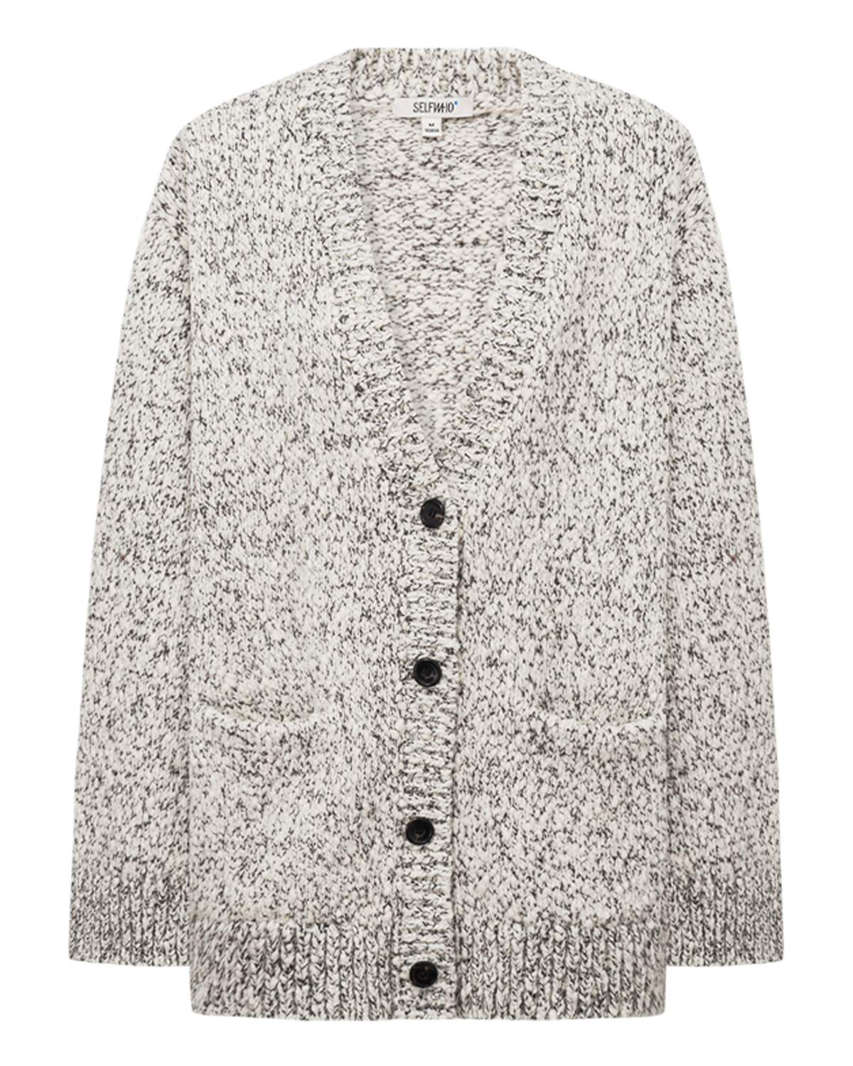 Mottled Wool Cardigan – Open Collar