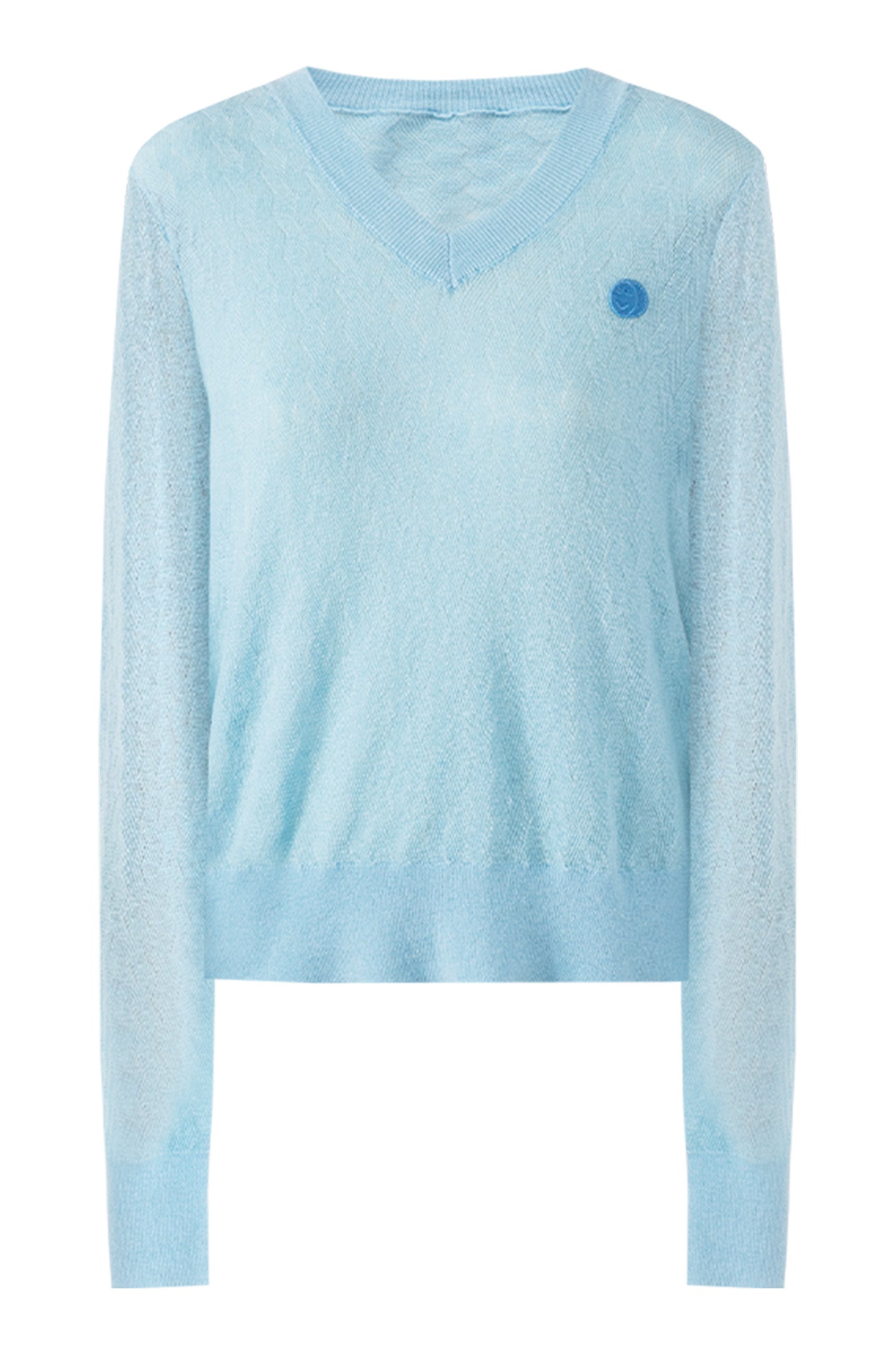 SELFWHO wool and silk V-neck long-sleeved sweater
