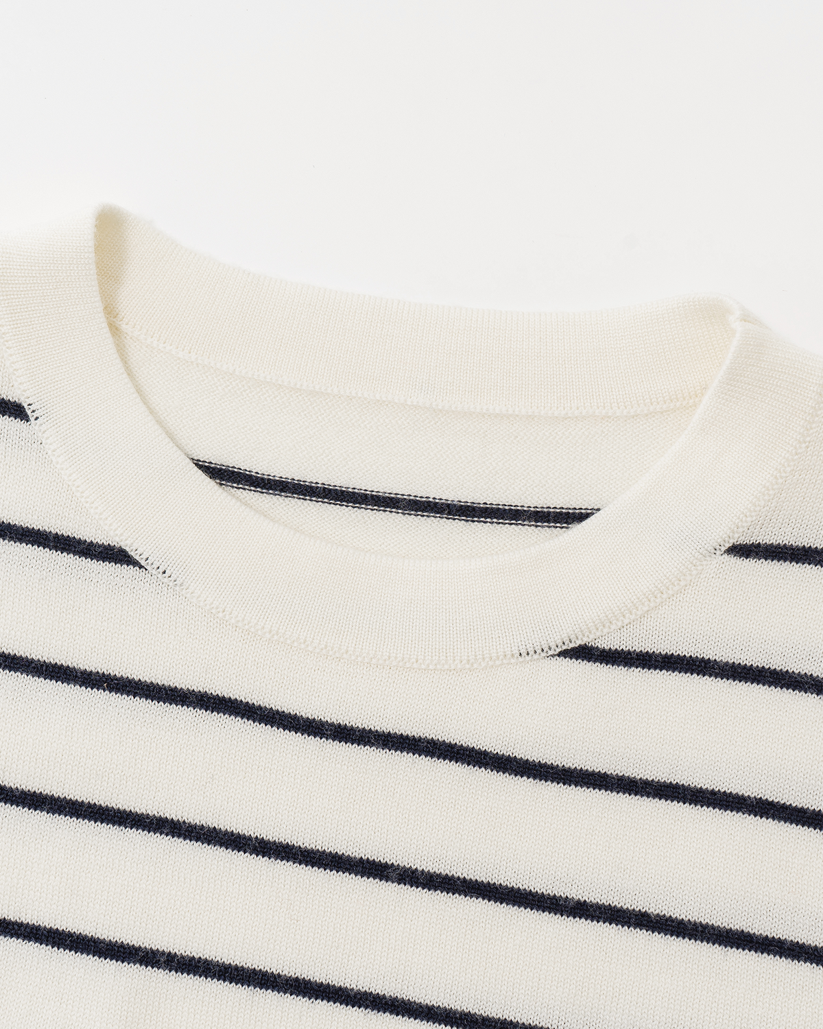 Contrast-Stripe Wool Pullover