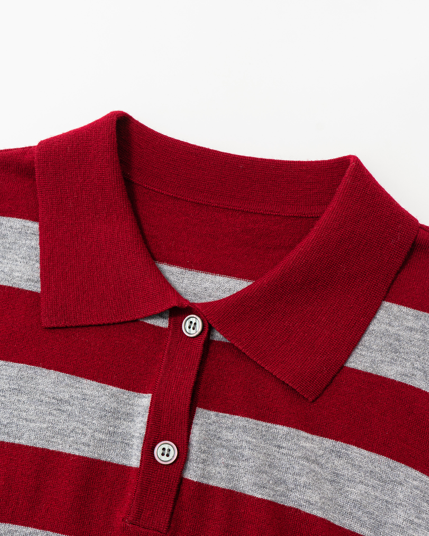 Retro-Stripe Polo Sweater – Wool Blend