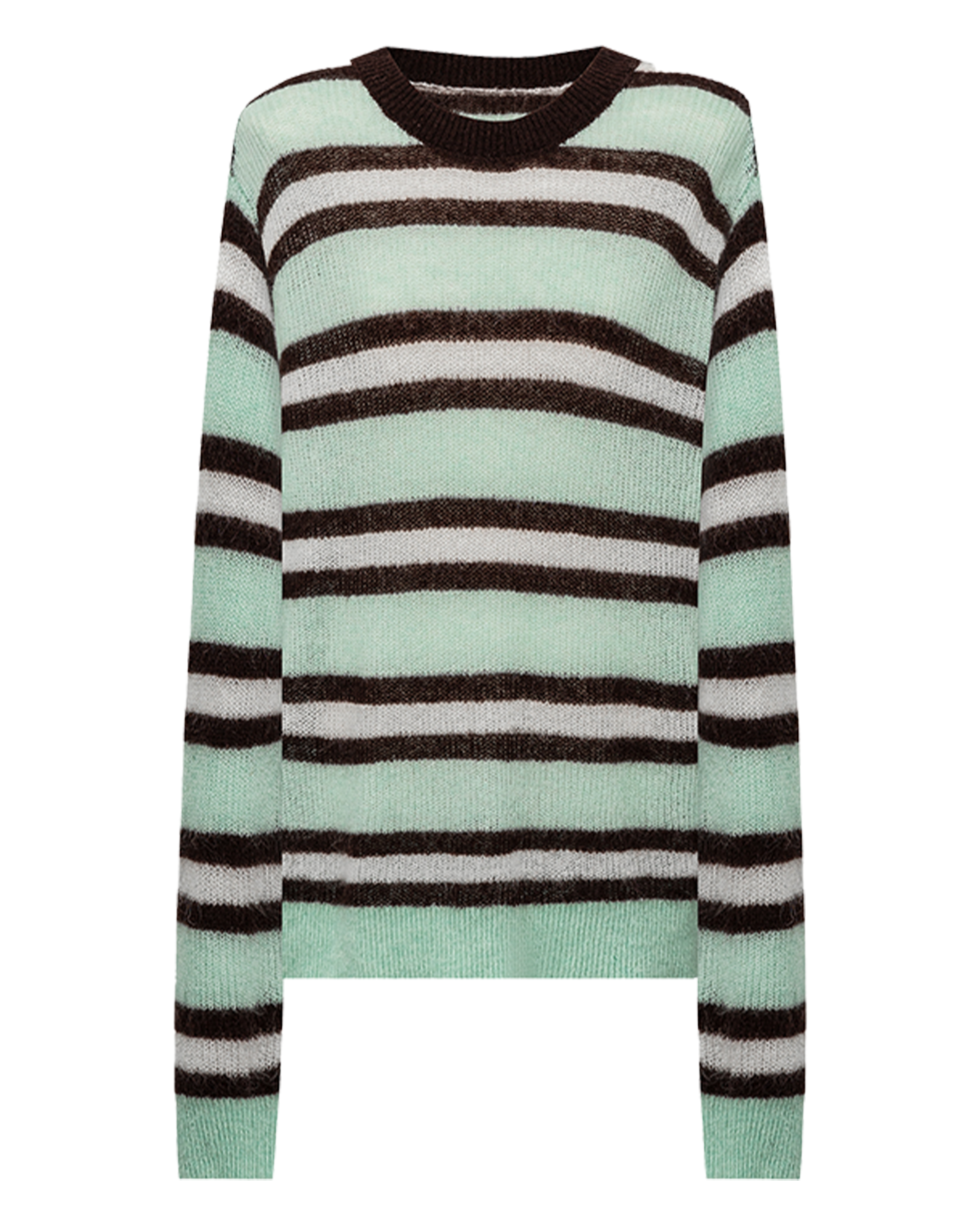 Mint-Chocolate Stripe Knit – Merino Blend