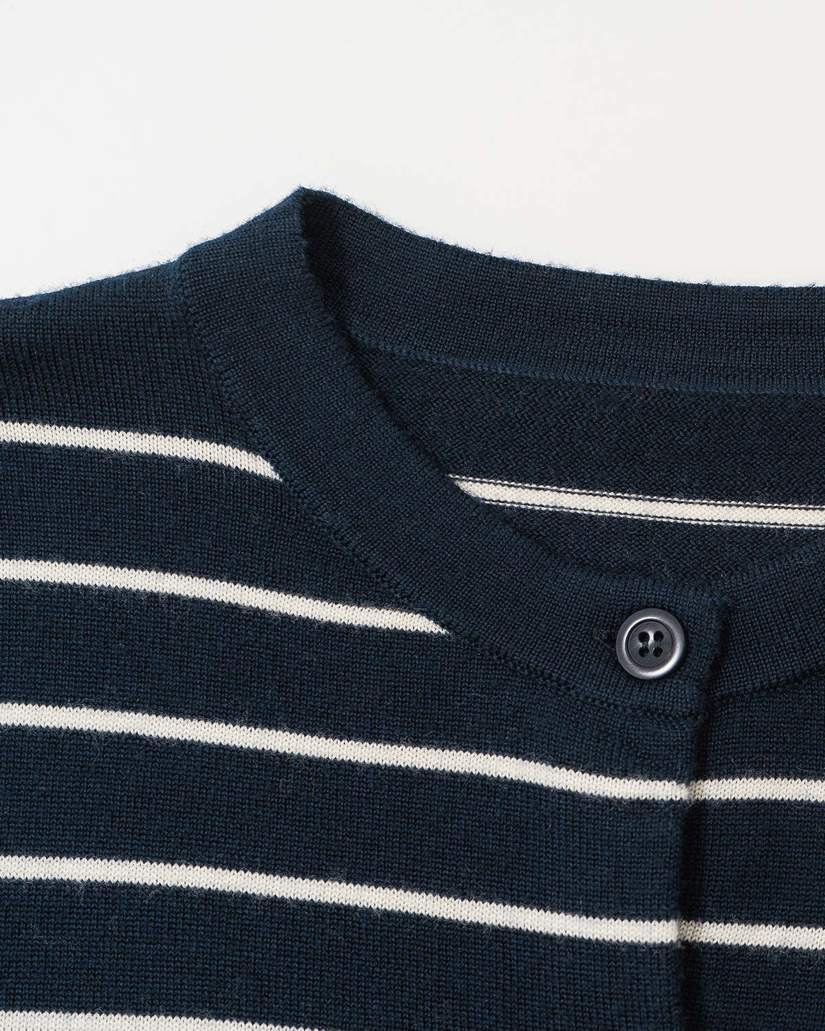 Contrast-Stripe Wool Cardigan