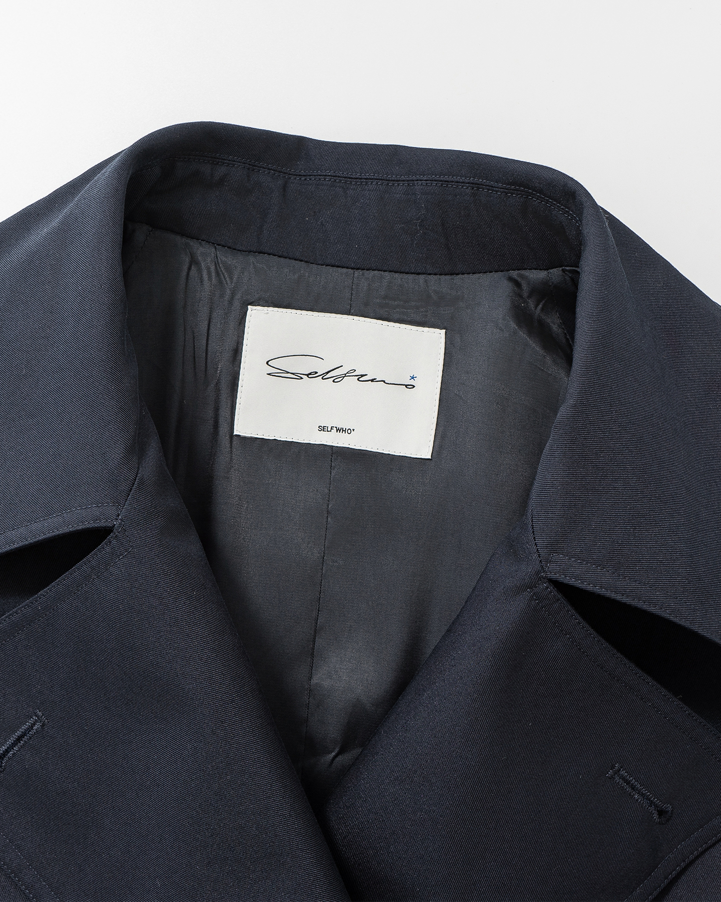 Stand-Collar Double-Breasted Trench Coat – Cotton Blend