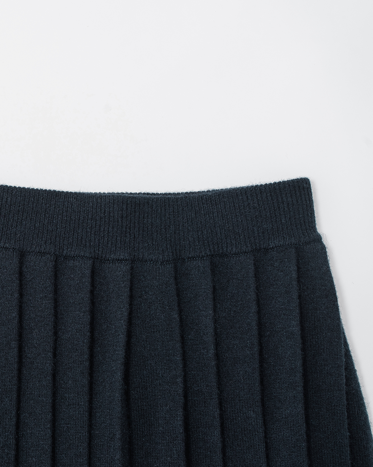 Pleated A-Line Wool Mini Skirt
