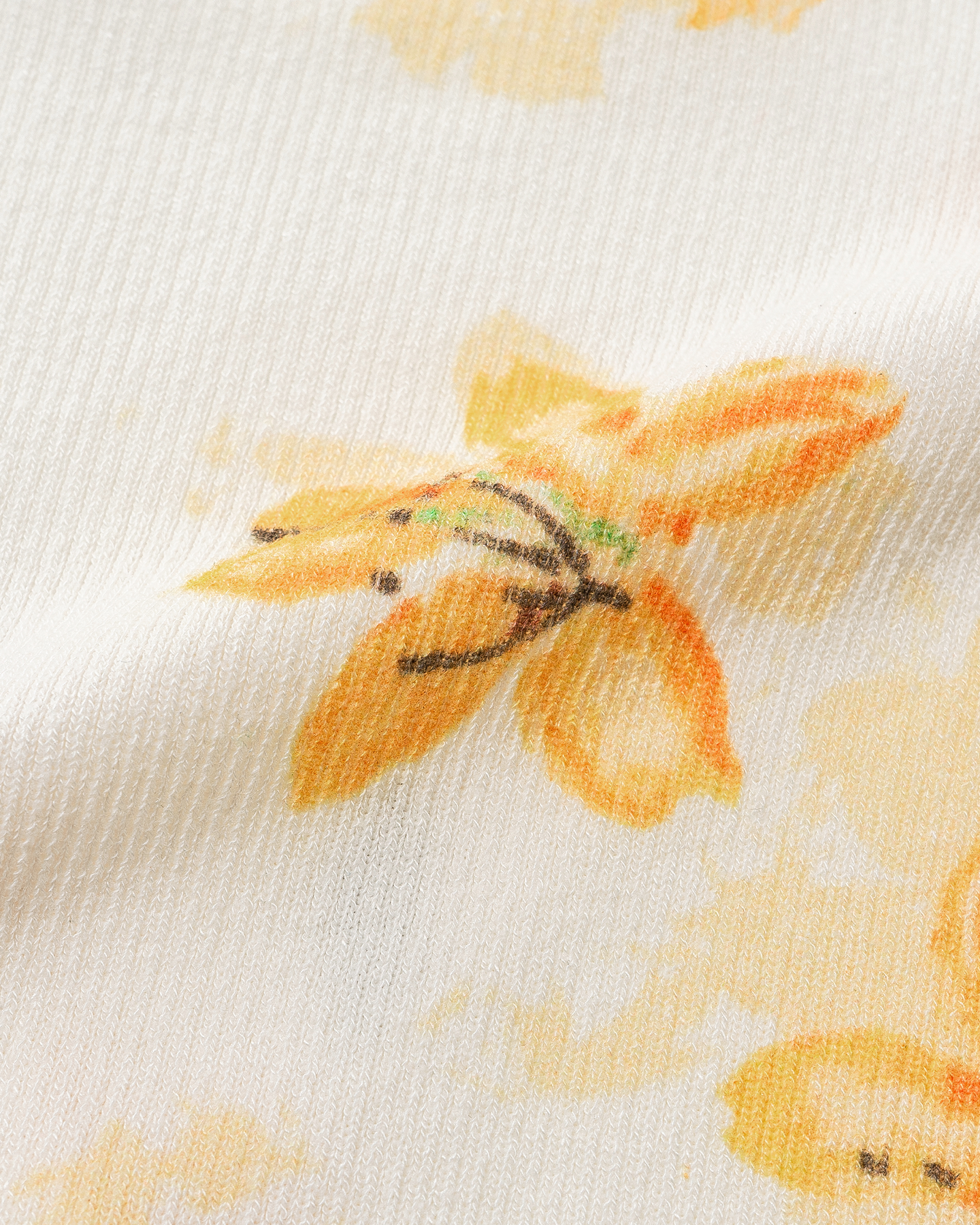 Alstroemeria Print V-Neck Cardigan – Linen-Blend