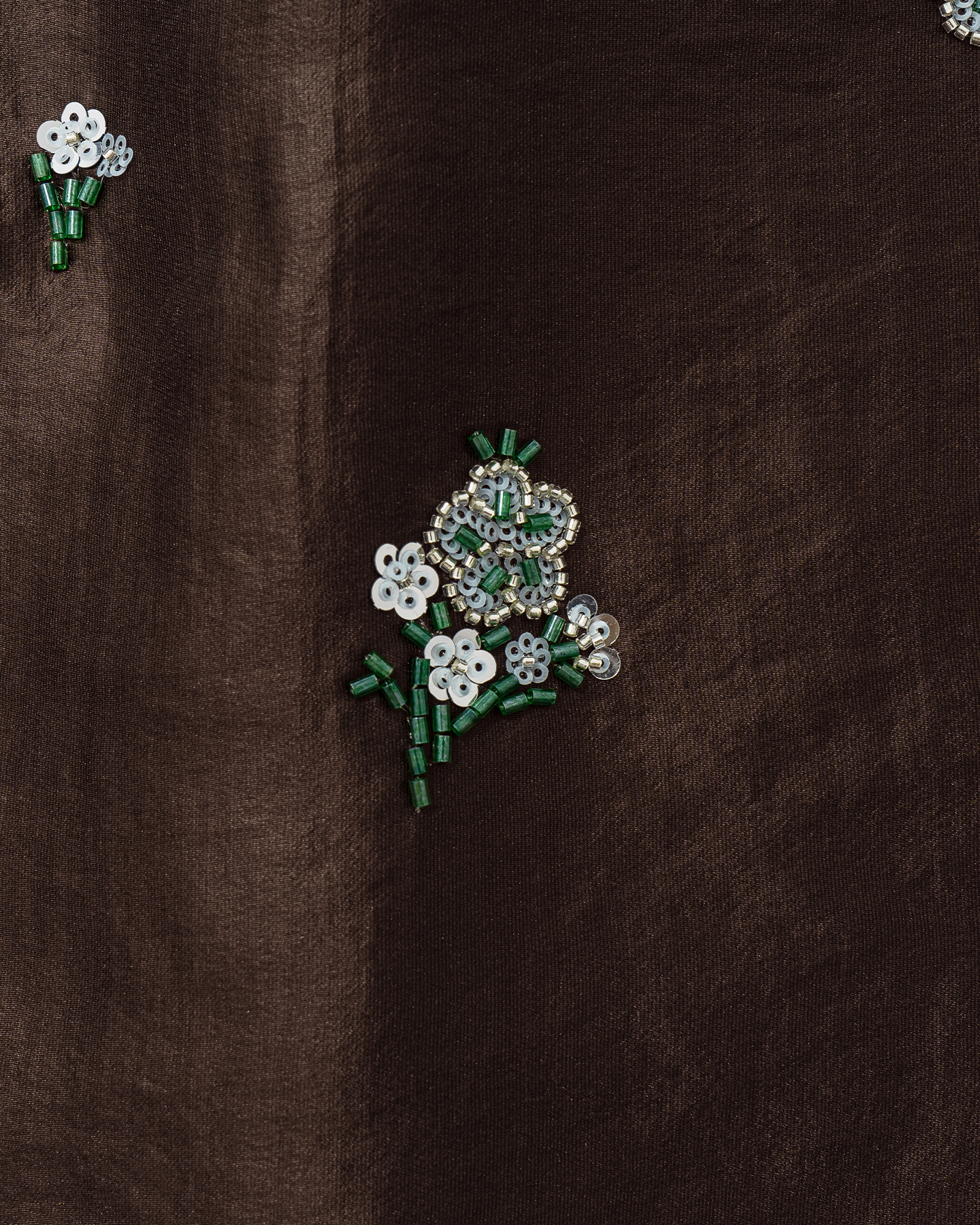Meconopsis-Print Mini Skirt – Beaded Detail