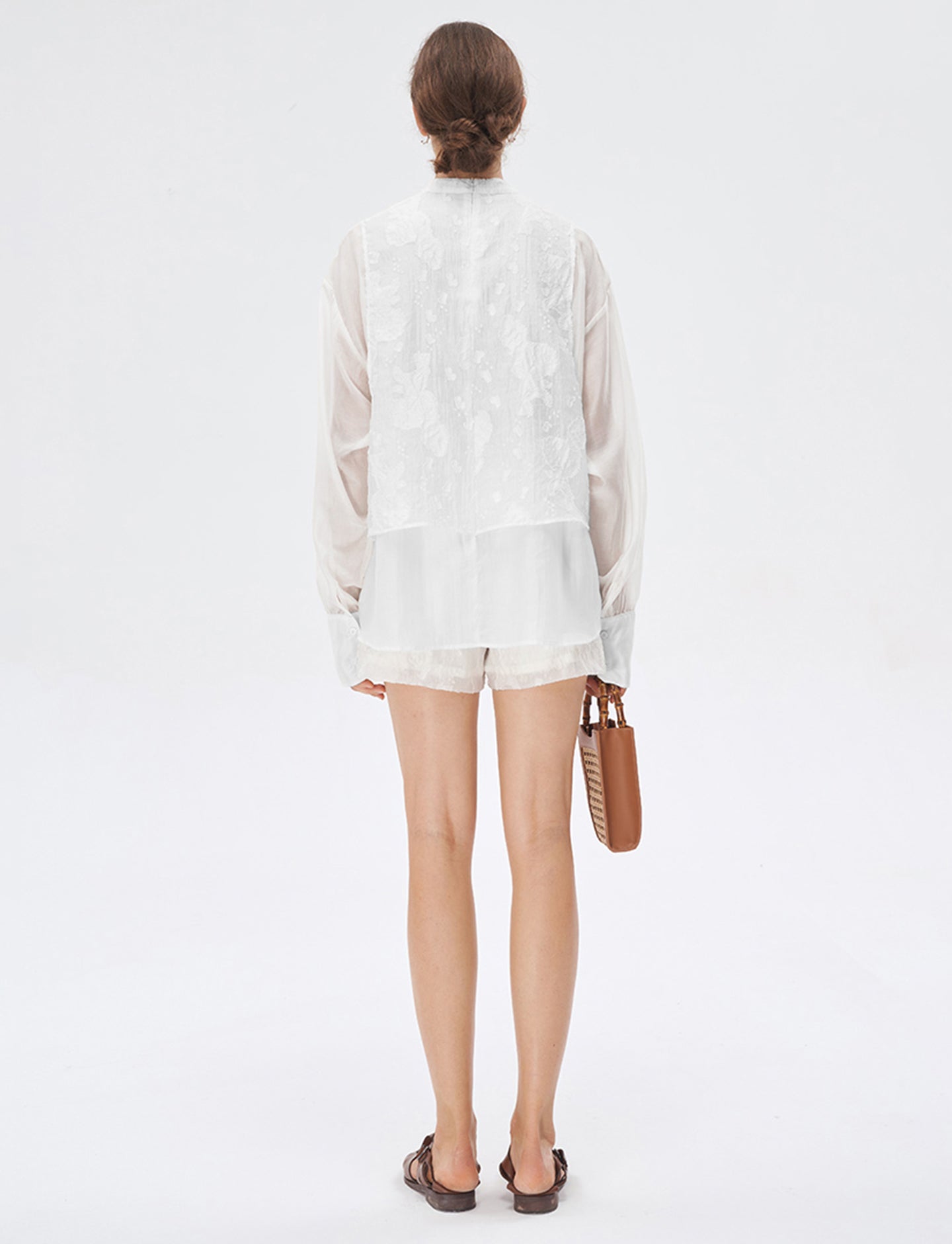 Handmade Light Luxury Two-Piece Top + Shorts