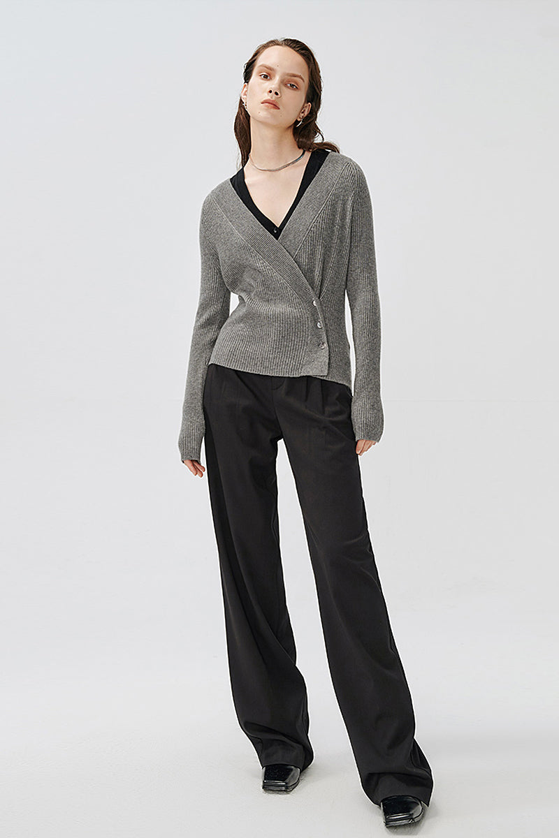 Knitted sweater vest deconstruction style cardigan
