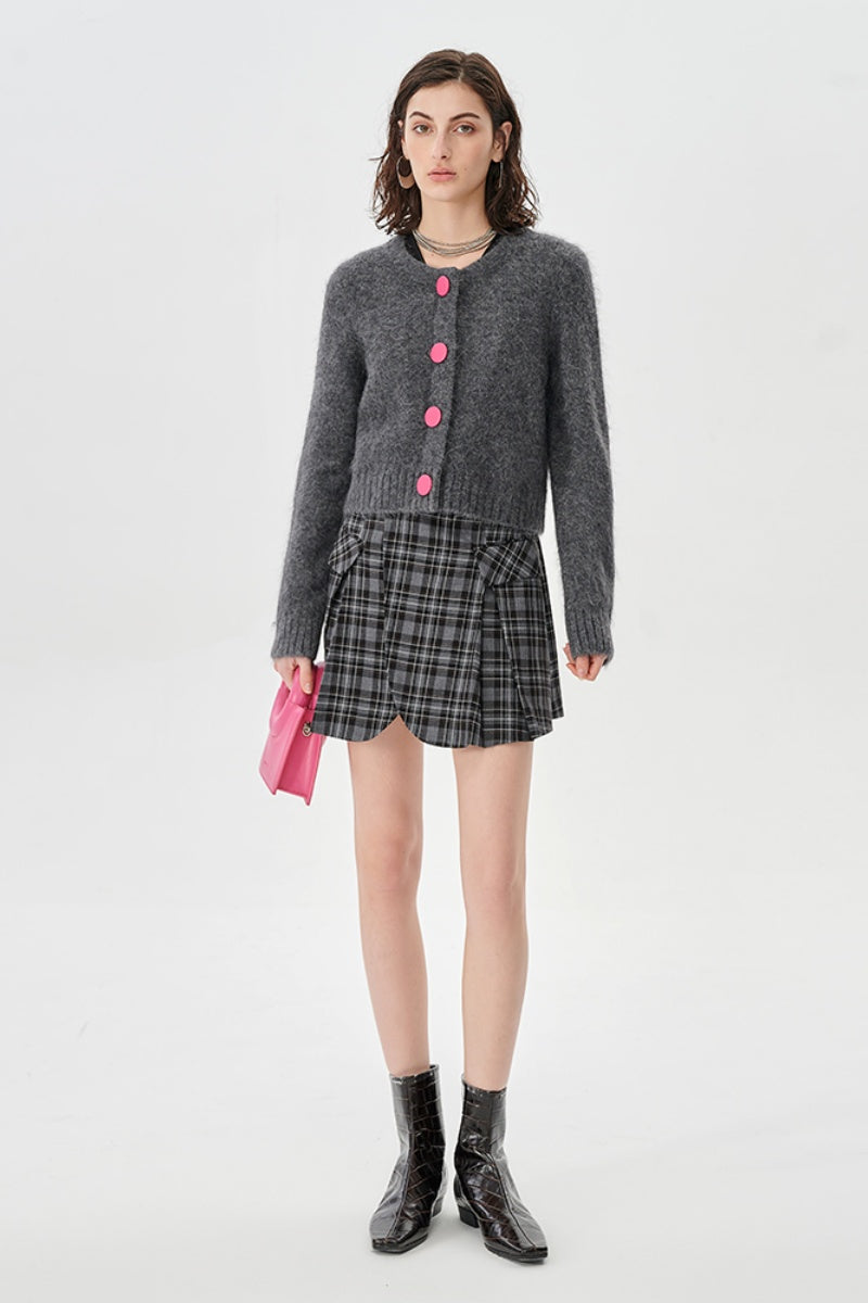 Grey Alpaca Knit Cardigan