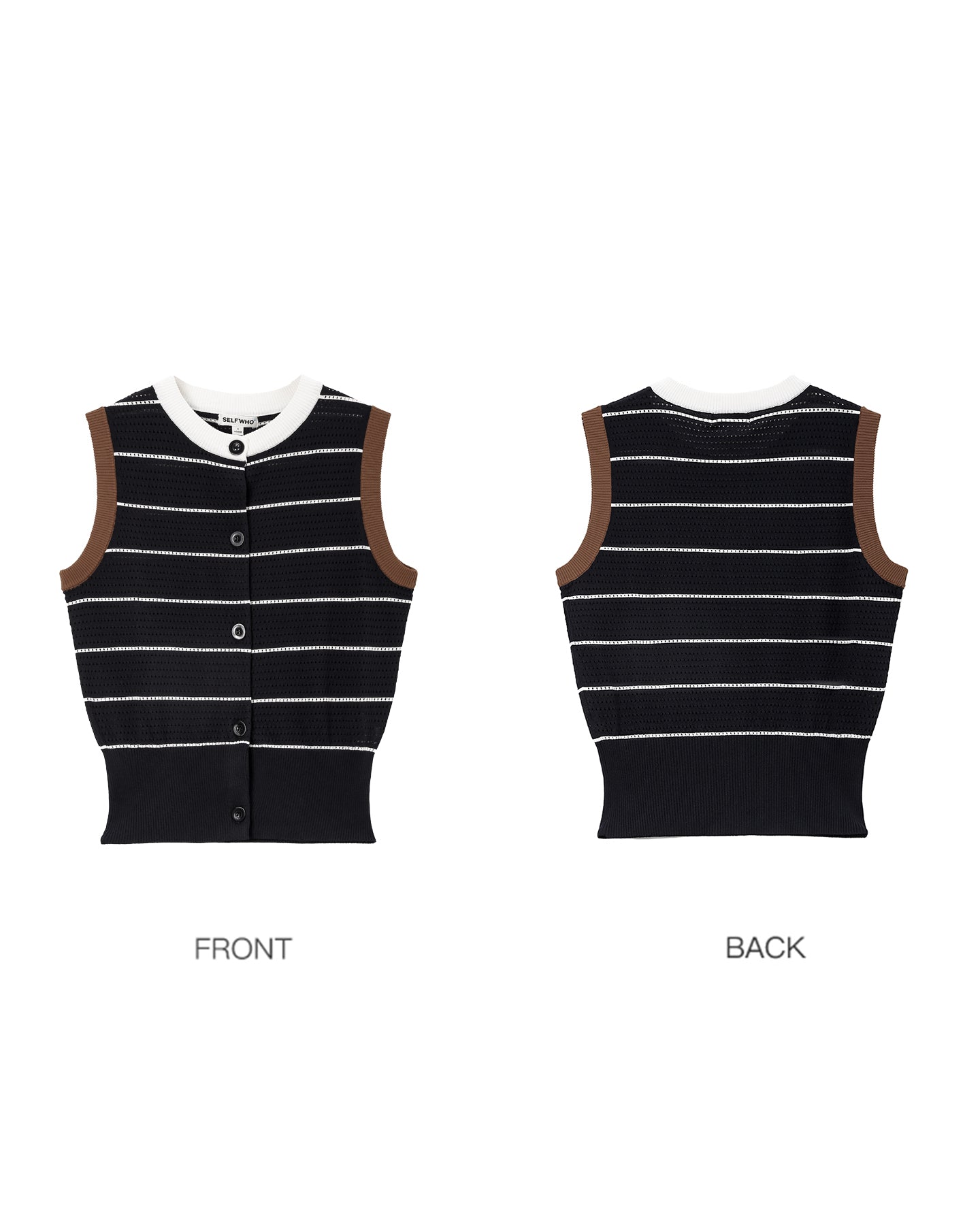 Knitted Striped Waistcoat Vest