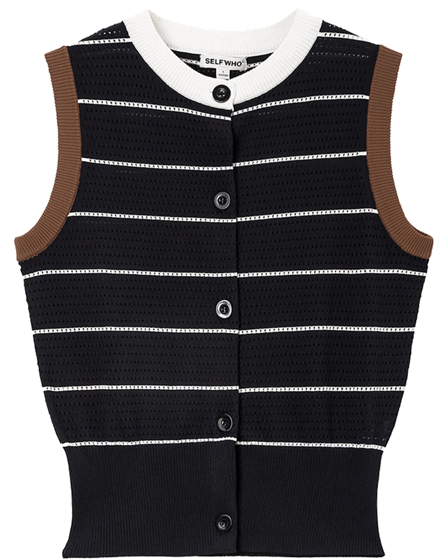 Knitted Striped Waistcoat Vest