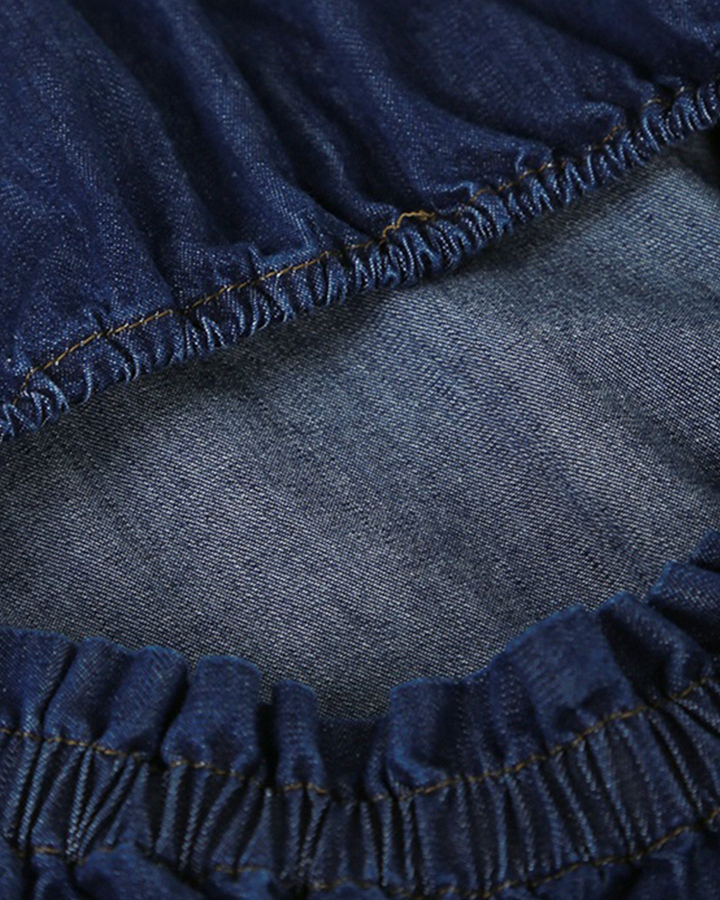 Navy blue cotton denim dress