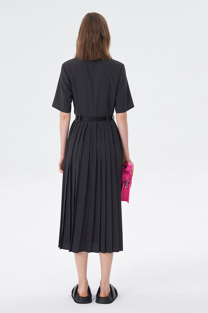 SELFWHO Spring High Waist Slim Commuter Dress