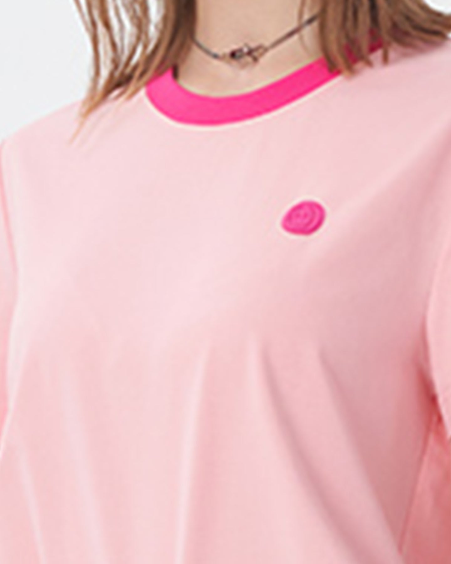 Pink Slim Design Short-Sleeved T-Shirt