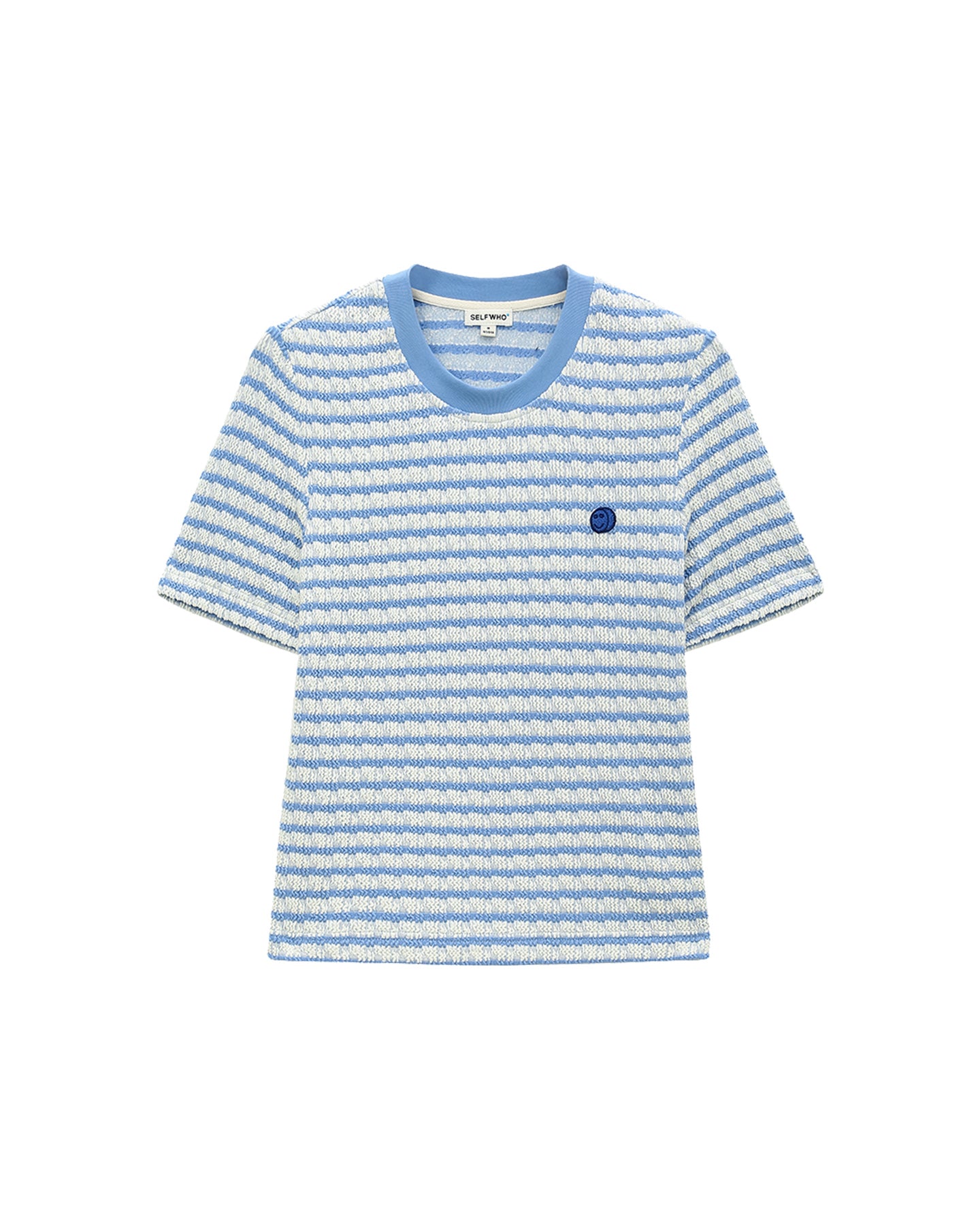Short Sleeve Blue Striped Top