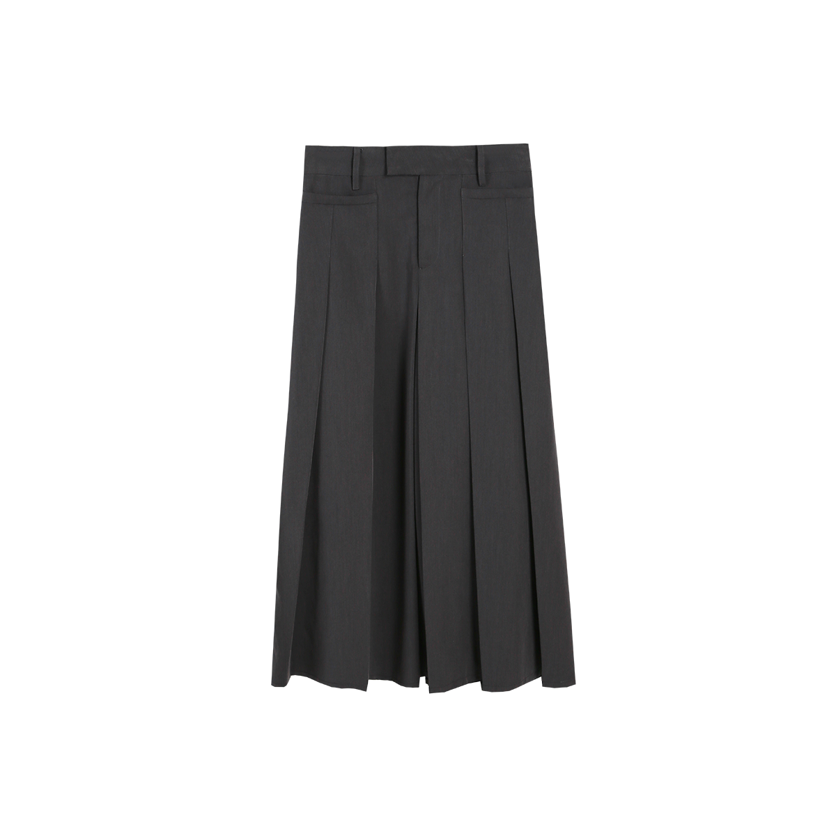 SELFWHO Grey Pleated Skirt Women