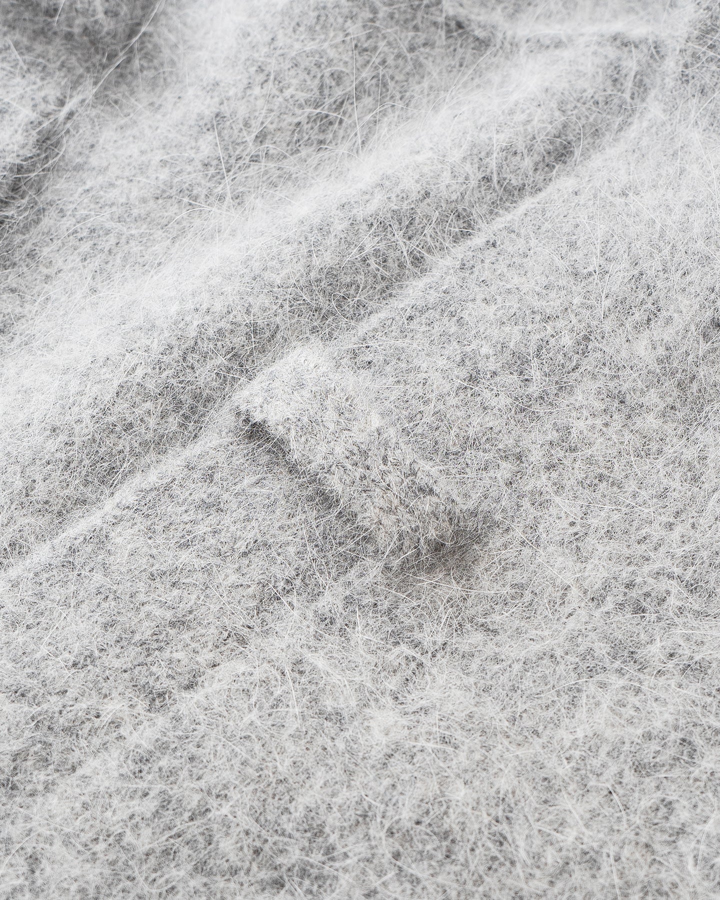 Angora rabbit hair and wool blend gray V-neck knitted cardigan