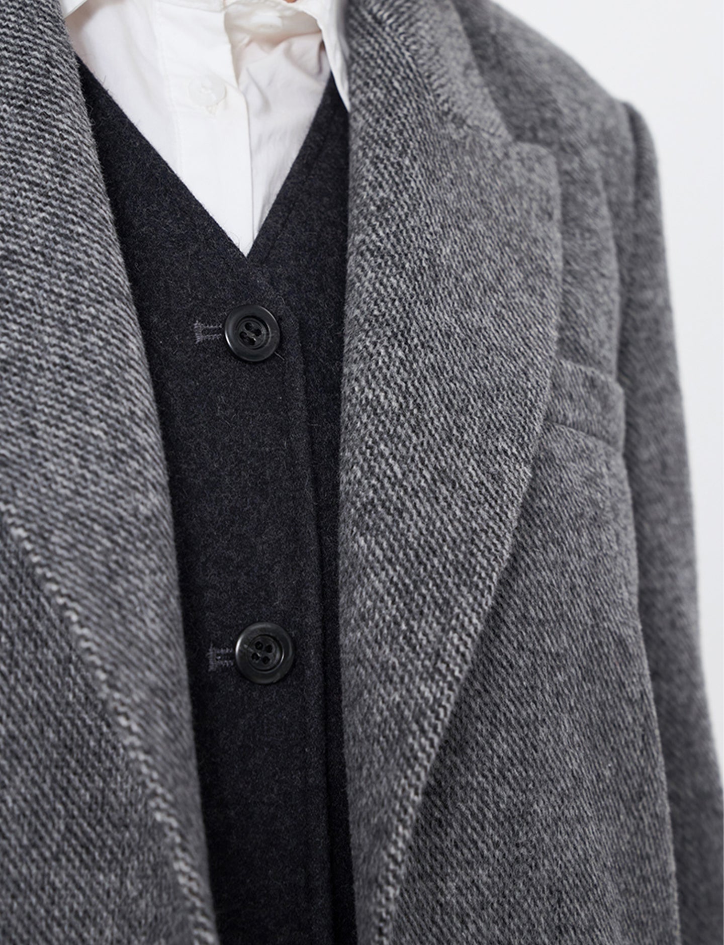 New High-Grade Gray Wool Suit Jacket
