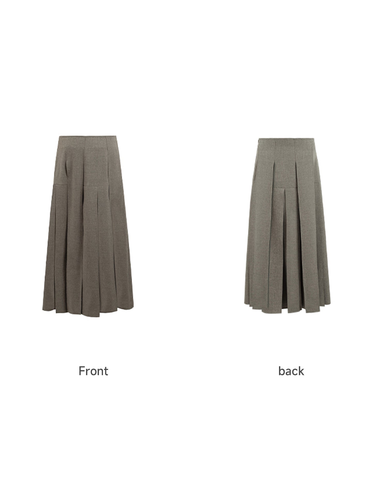 High Waist Casual Half-Length Pleated Skirt+Vest