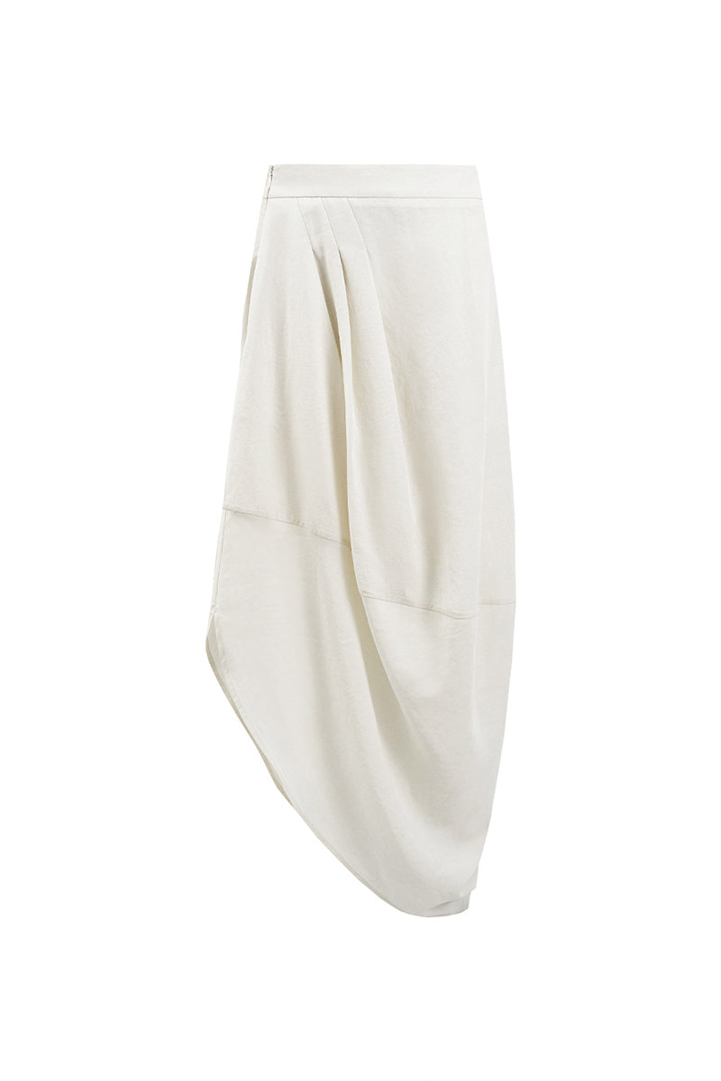 Lyocell Blend Asymmetric Bud Skirt