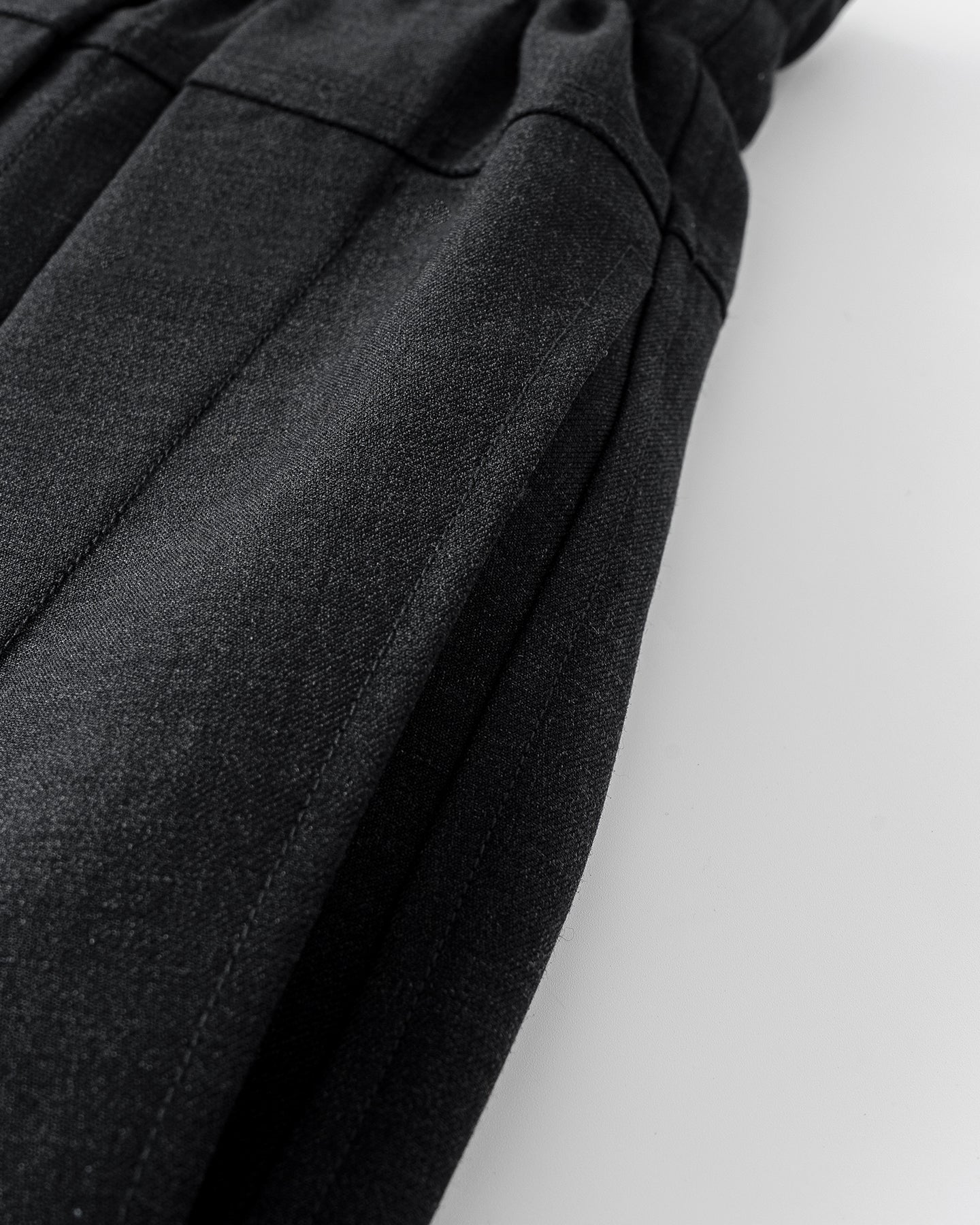 Wool-Blend Pencil Skirt with Wide Waistband and Drawstring