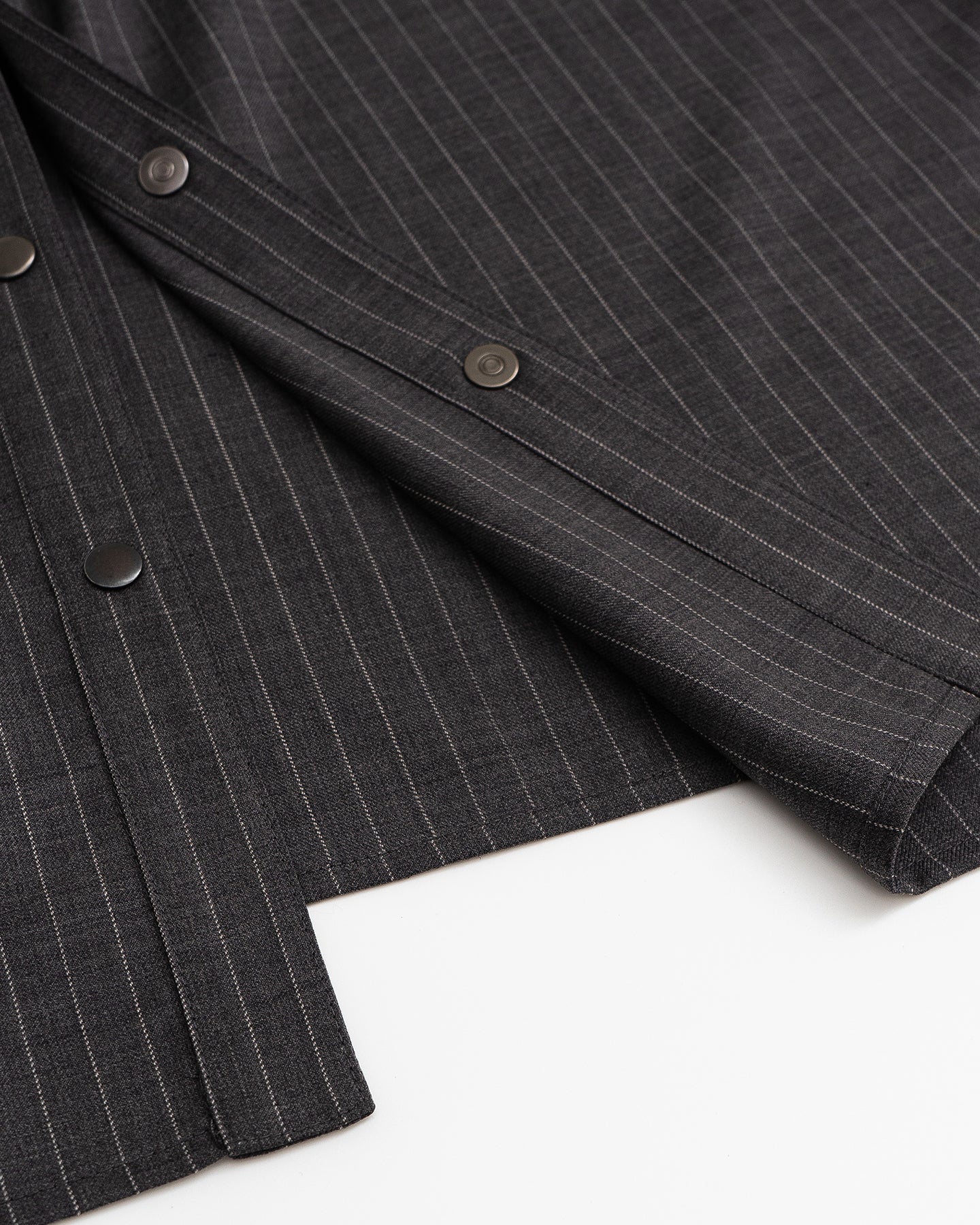 Sheep Wool Blend Grey Striped Shirt