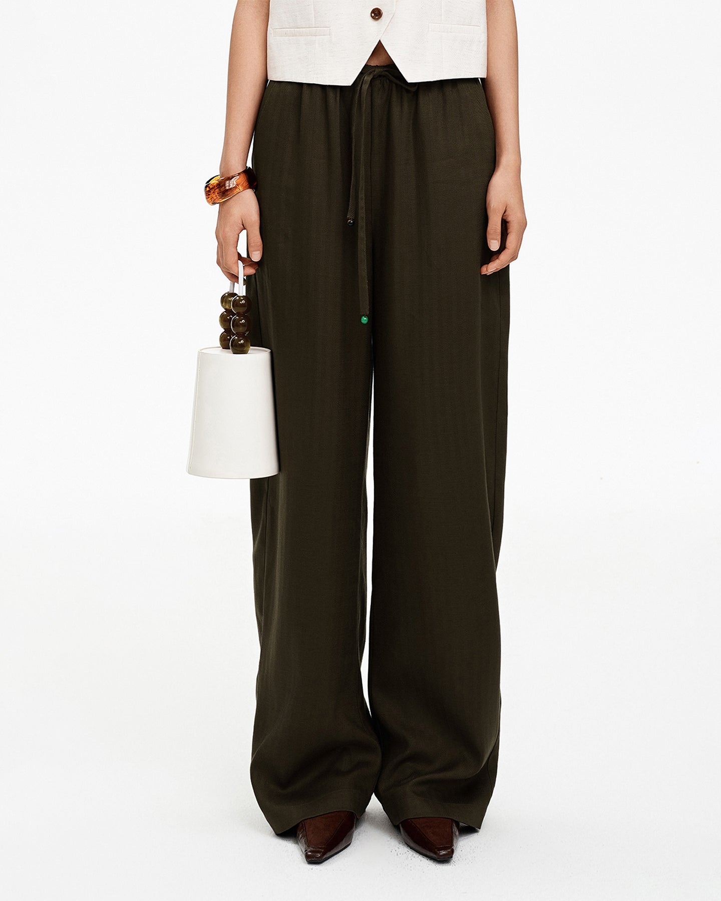 Tencel Linen Drawstring Casual Pants