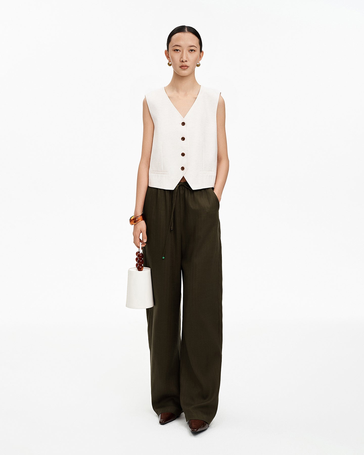 Tencel Linen Drawstring Casual Pants