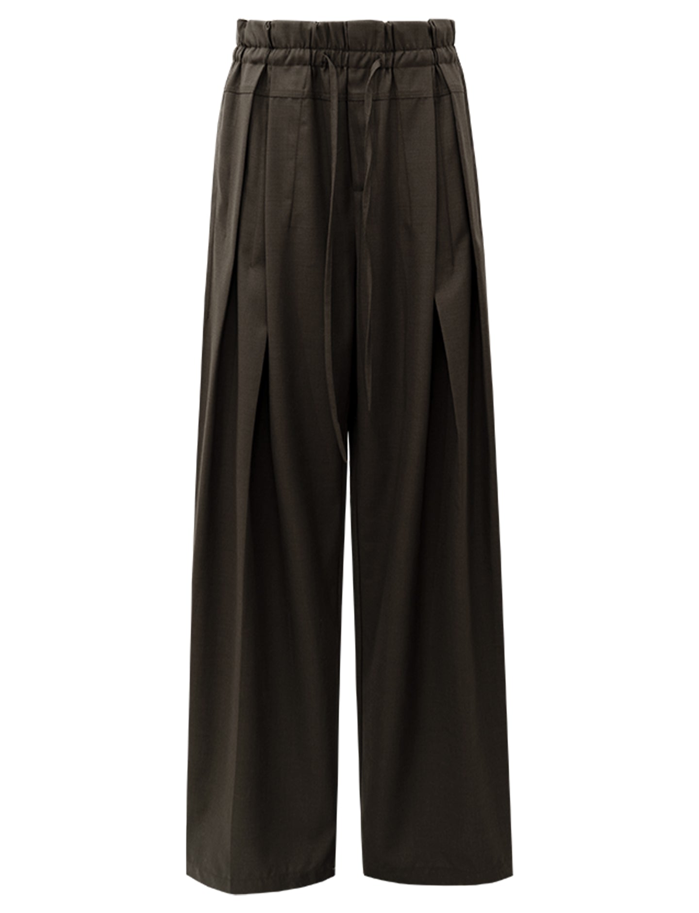 Merino wool blend drawstring casual pants