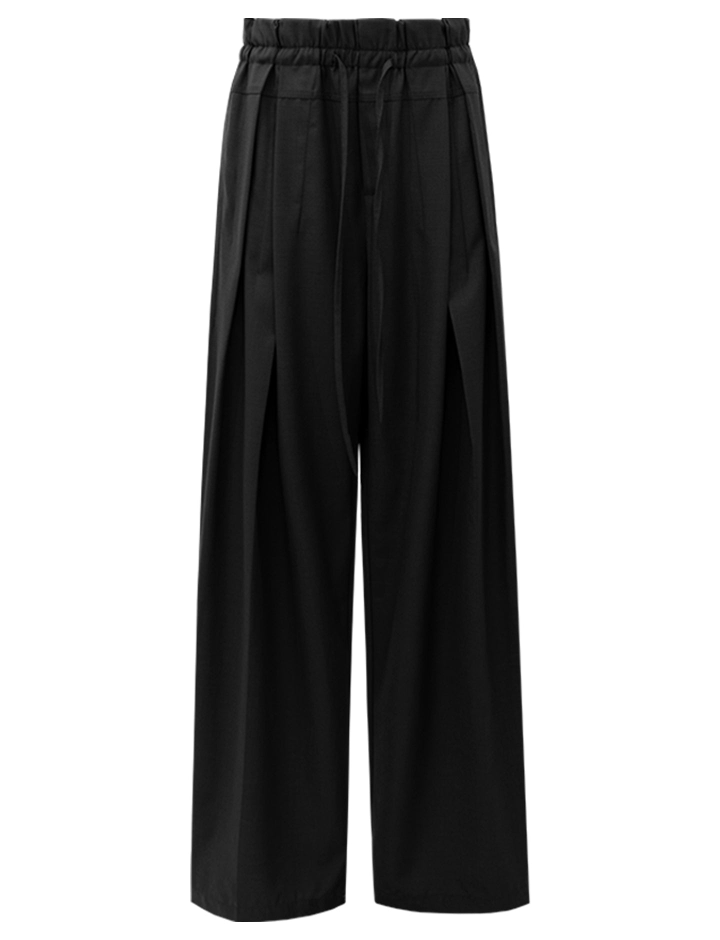 Merino wool blend drawstring casual pants