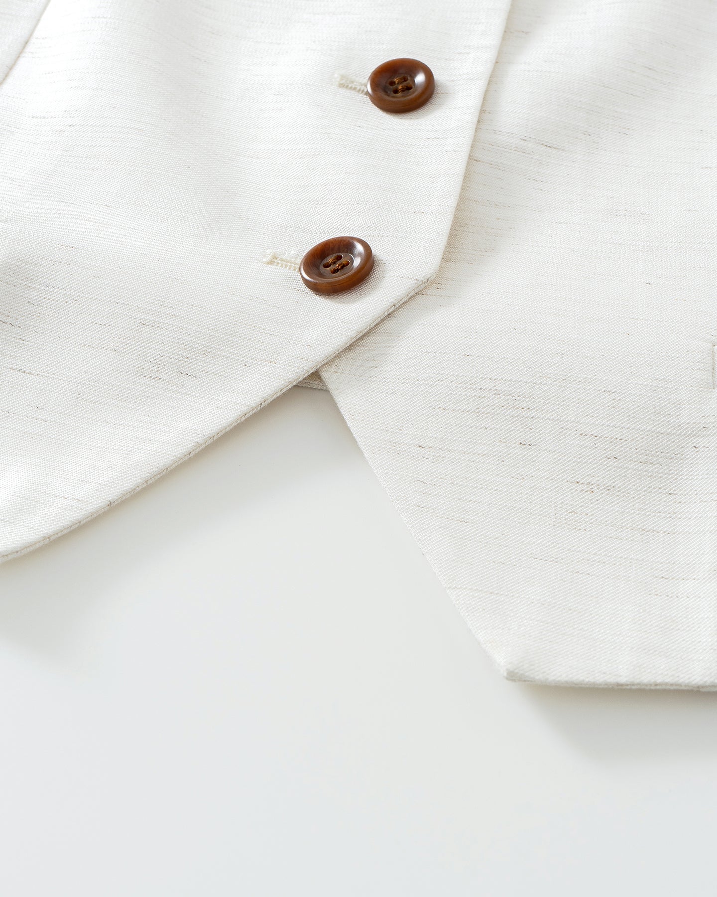 Linen-Blend Classic V-Neck Vest